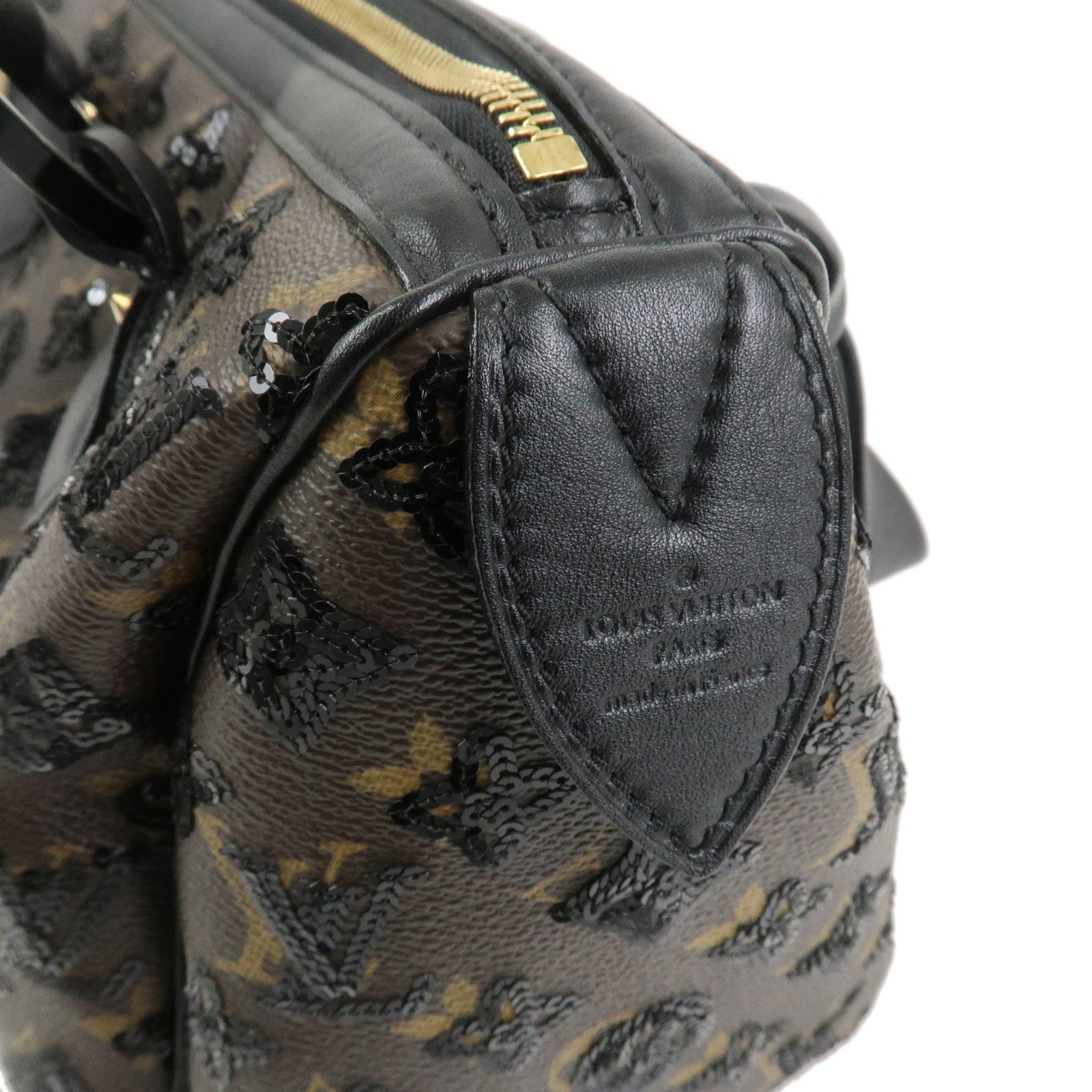 Louis Vuitton Monogram Eclipse Speedy 30 Boston Bag Noir M40243