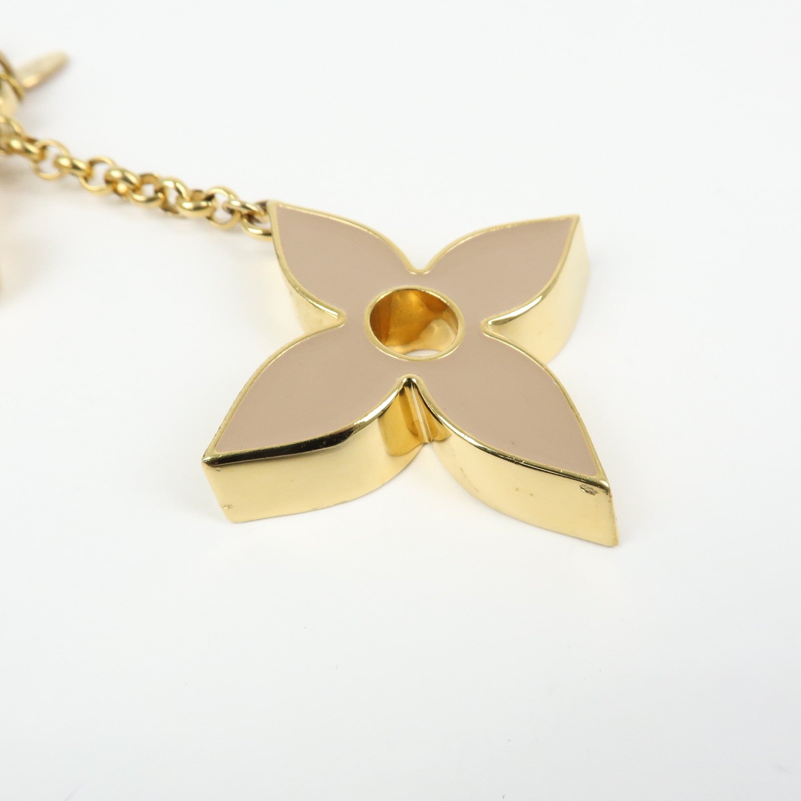 Louis Vuitton Fleur de Monogram Key Chain Bag Charm Gold M67119