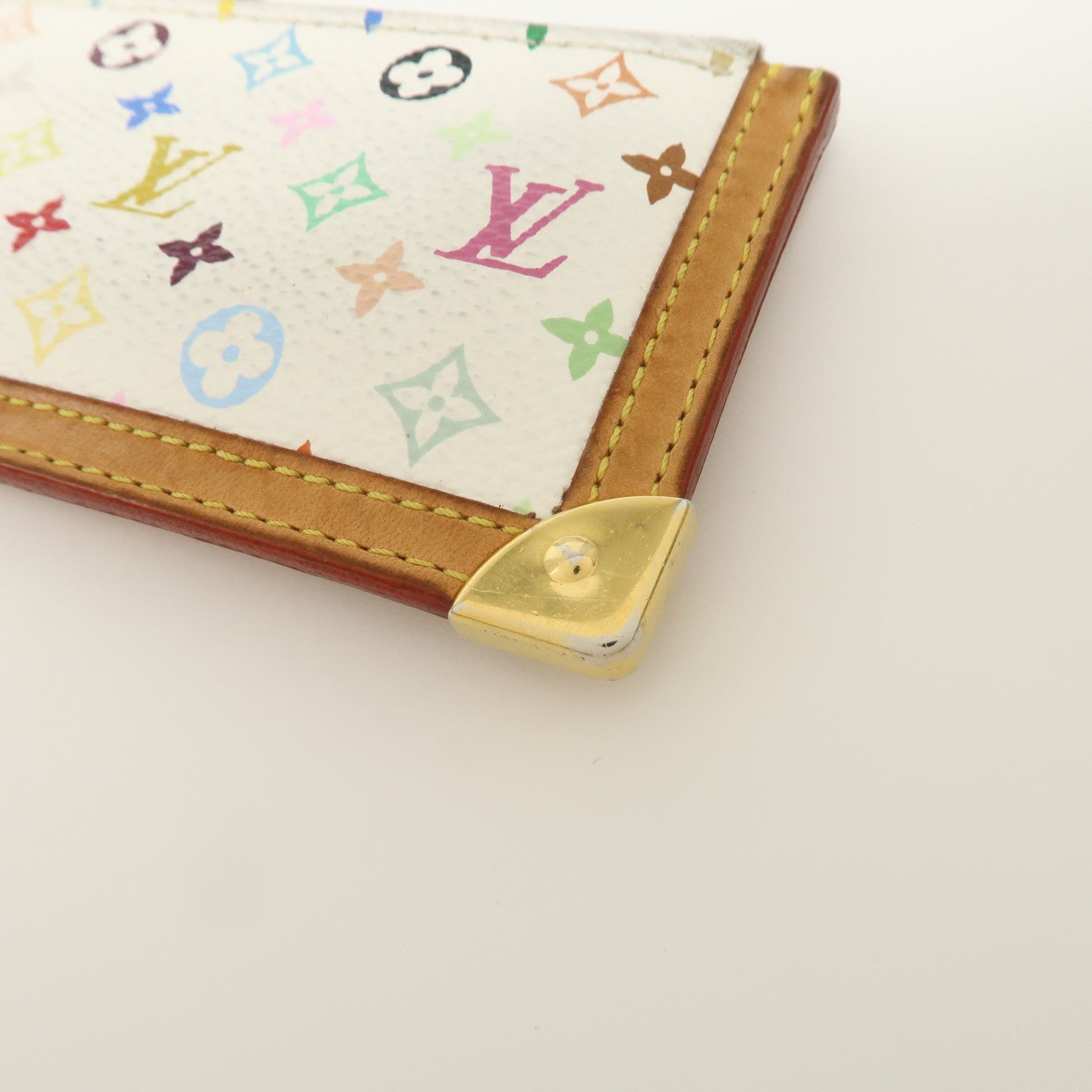 Louis Vuitton Monogram Multicolor Pochette Cles Coin Case Blanc M92655 Used