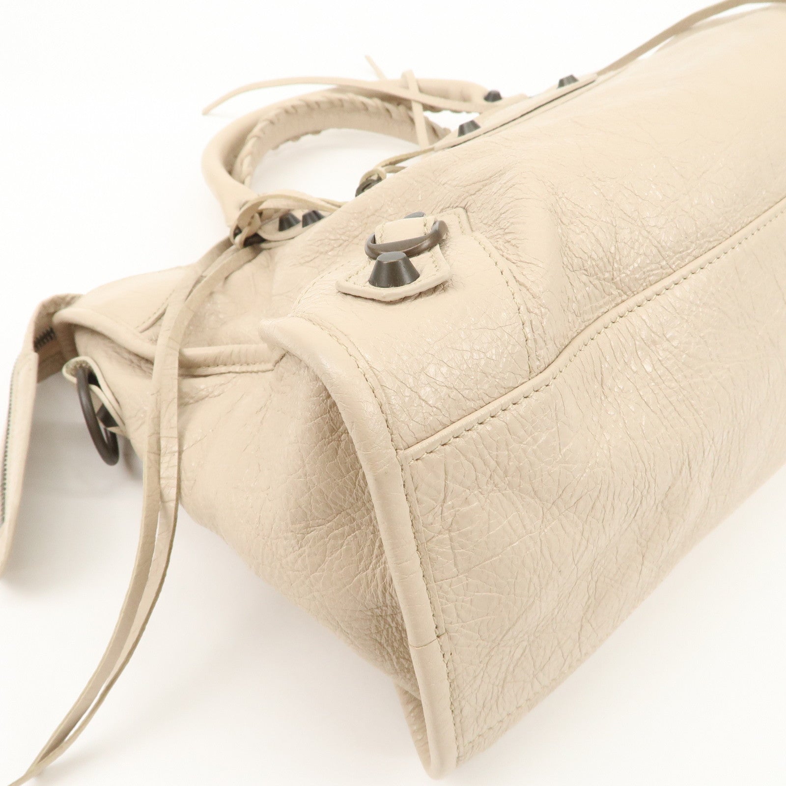 BALENCIAGA Classic City Leather 2Way Bag Shoulder Bag Beige 505550 Used