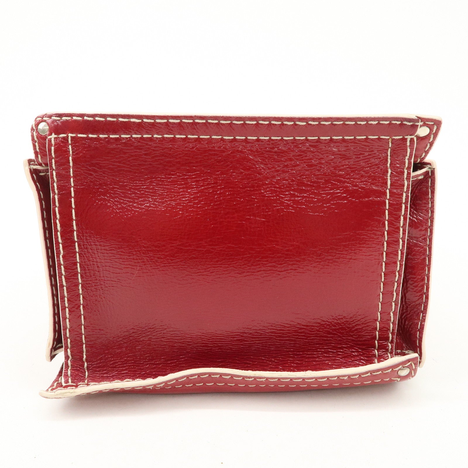 LOEWE Anagram Leather Hand Bag Shoulder Bag Red Used