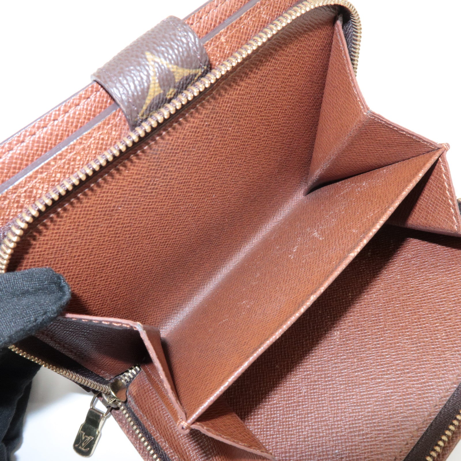 Louis Vuitton Monogram Porte Papier Zip Bi-fold Wallet Brown M61207 Used