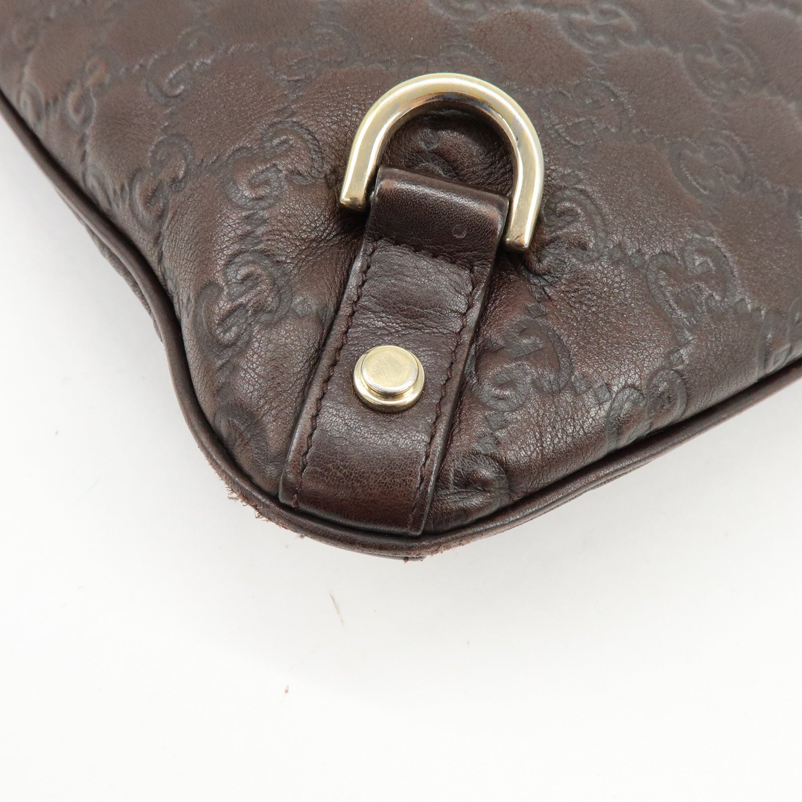GUCCI Abbey Leather Shoulder Bag Crossbody Bag Brown 131326