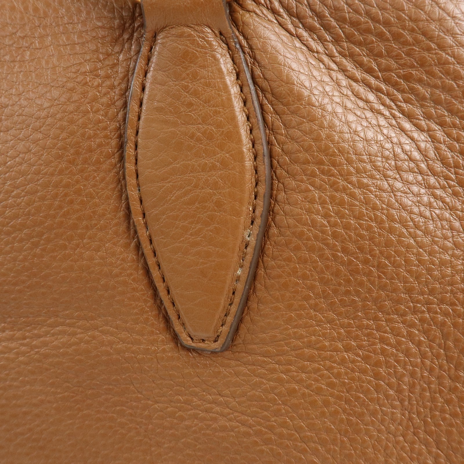MIU MIU Madras Leather Tote Bag Shoulder Bag Brown