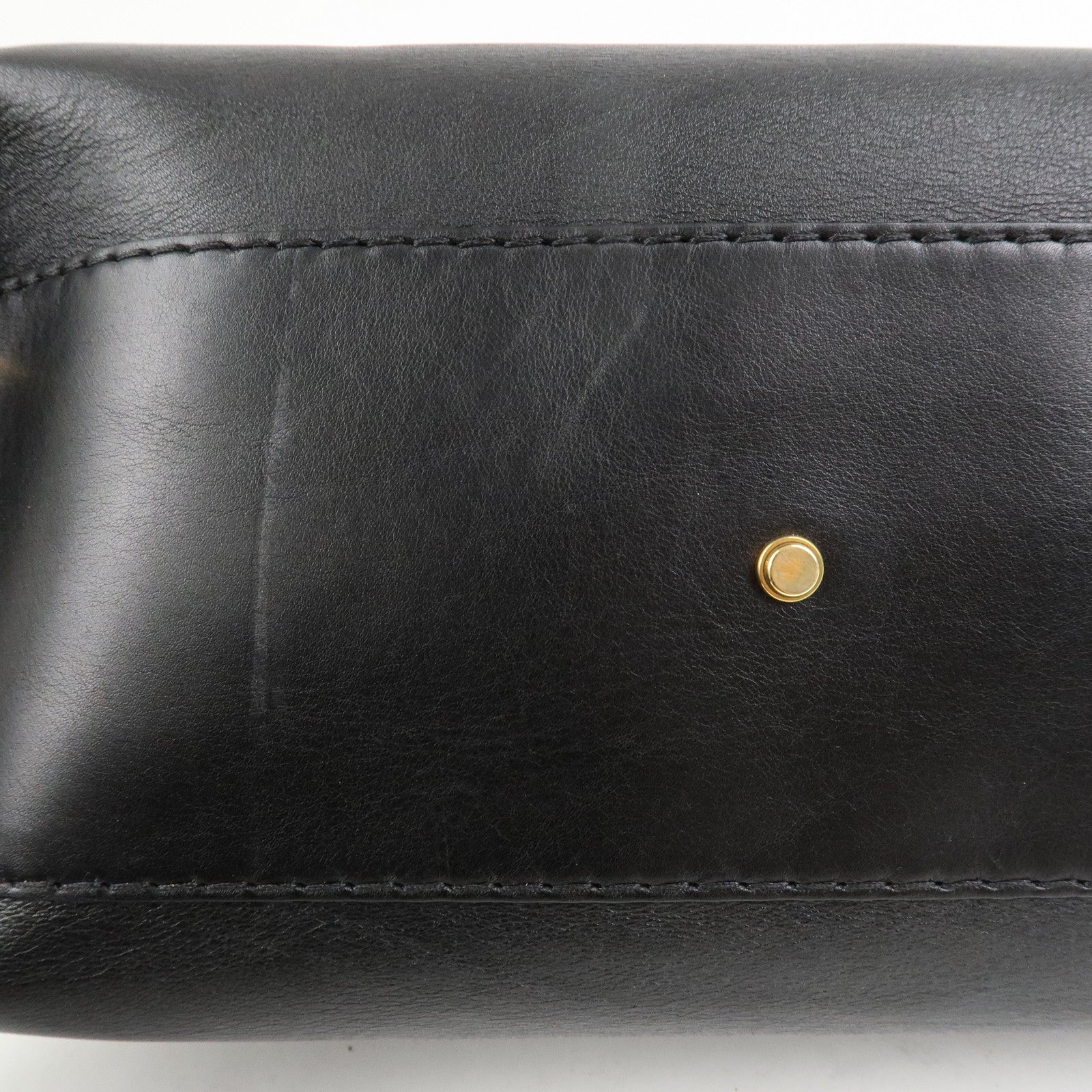 GUCCI GG Running Calf Leather Tote Bag Hand Bag Black 247183