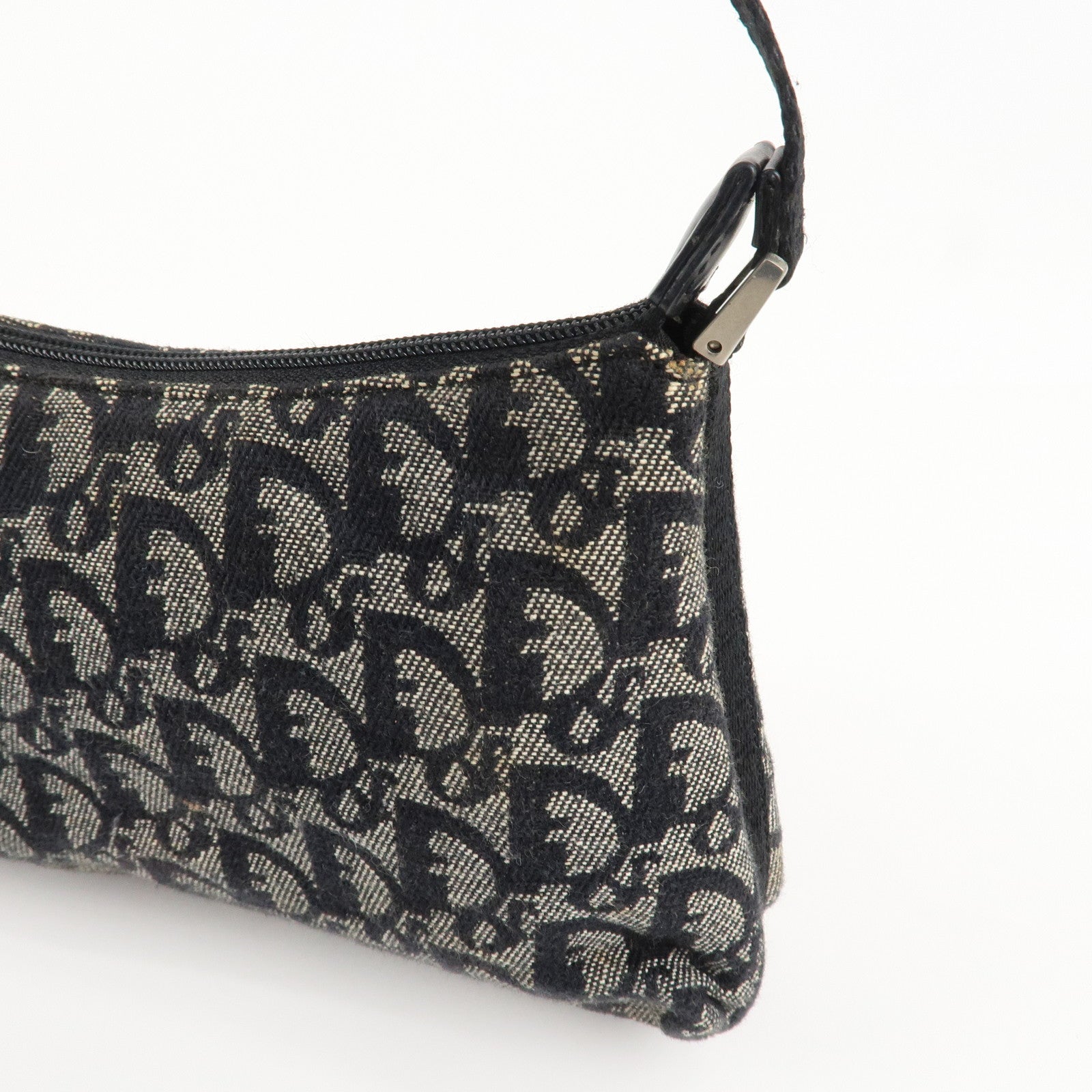 Christian Dior Trotter Canvas Leather Shoulder Bag Hand Bag Black Used