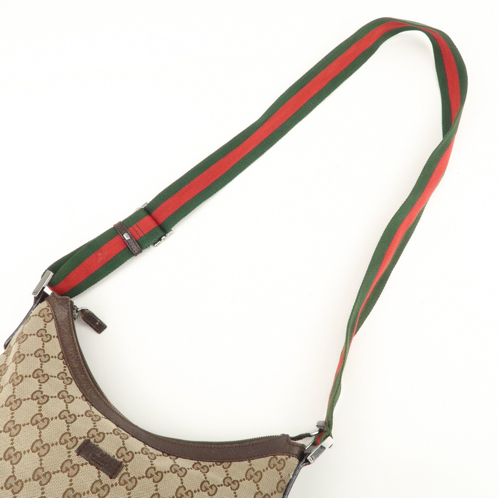 GUCCI Sherry GG Canvas Leather Shoulder Bag Beige Brown 181092 Used