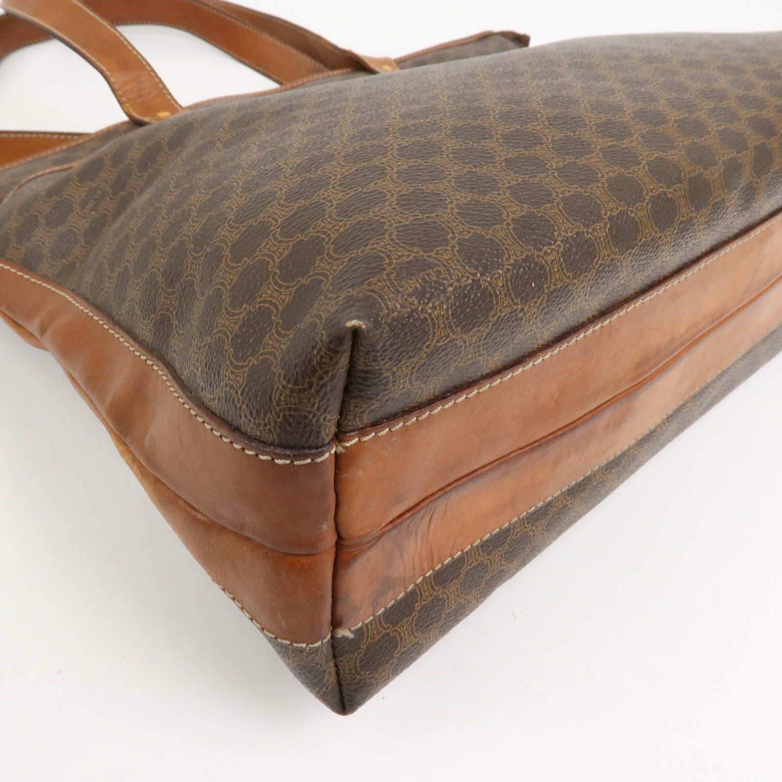 CELINE Macadam PVC Leather Tote Bag Shoulder Bag Brown