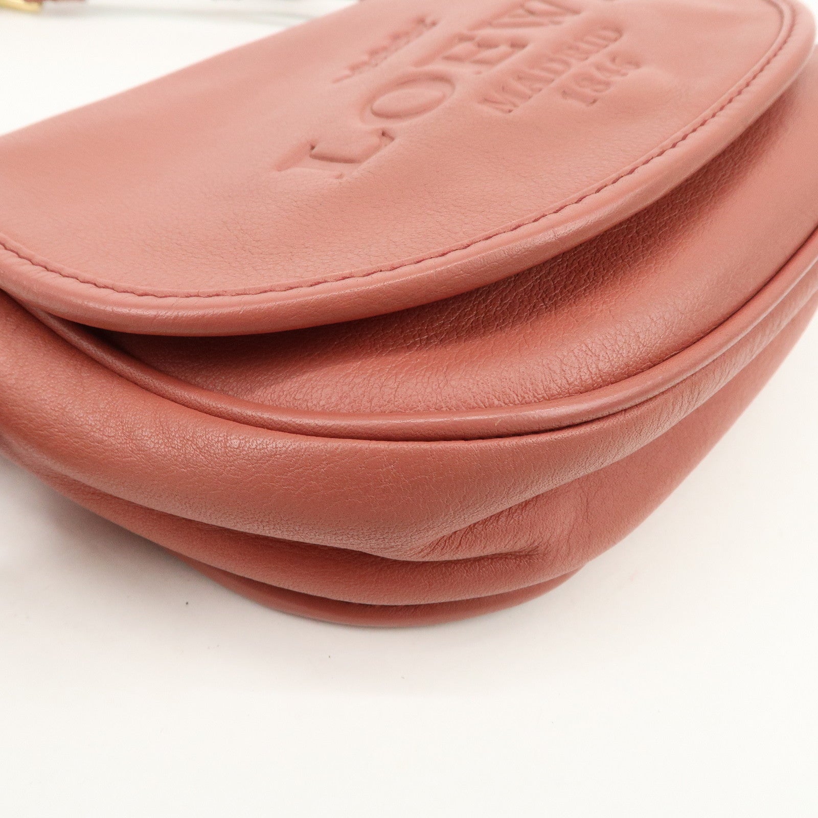 LOEWE Heritage Leather Shoulder Bag Crossbody Bag Pink