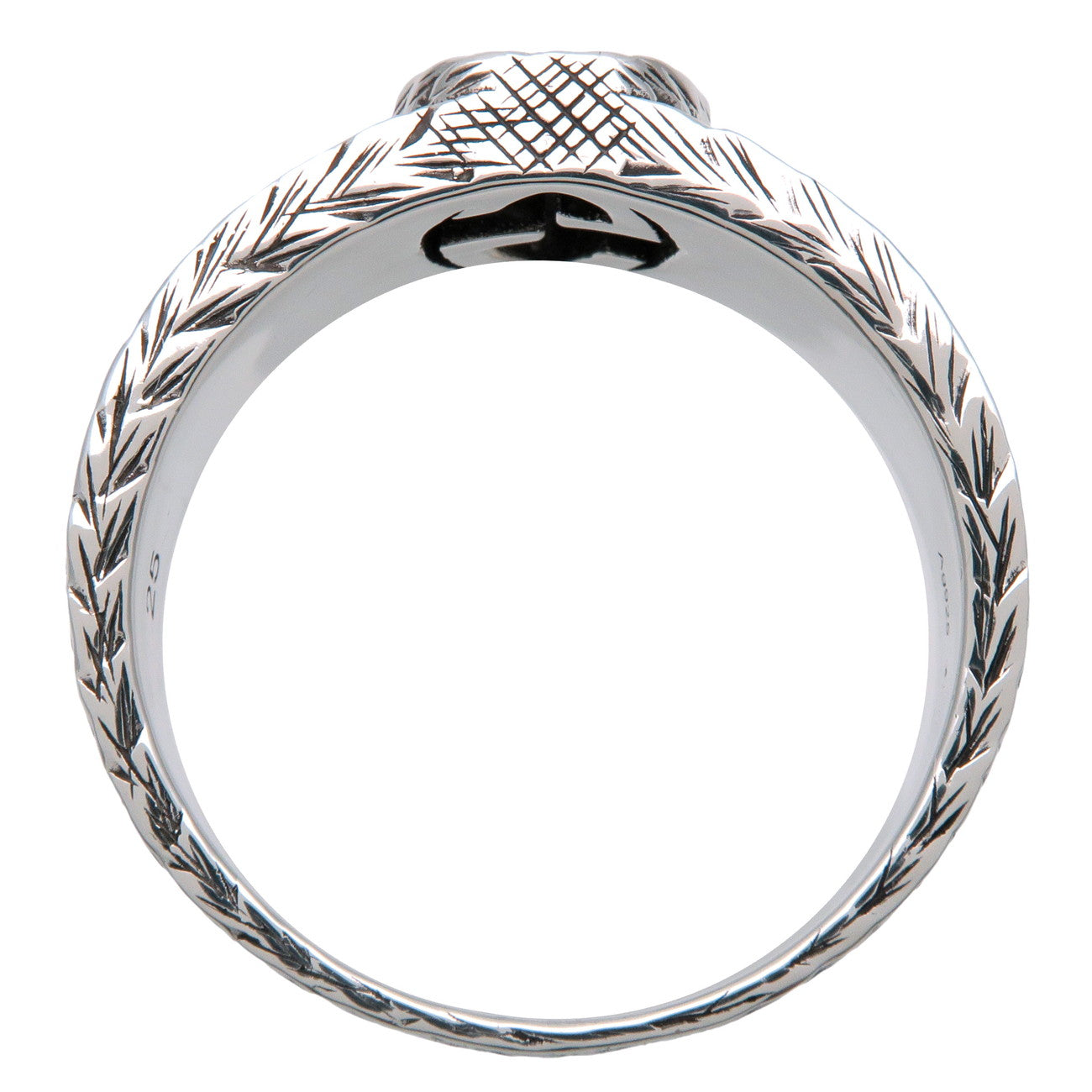 GUCCI Interlocking G Arabesque Ring SV925 Silver #25 US11 EU64.5