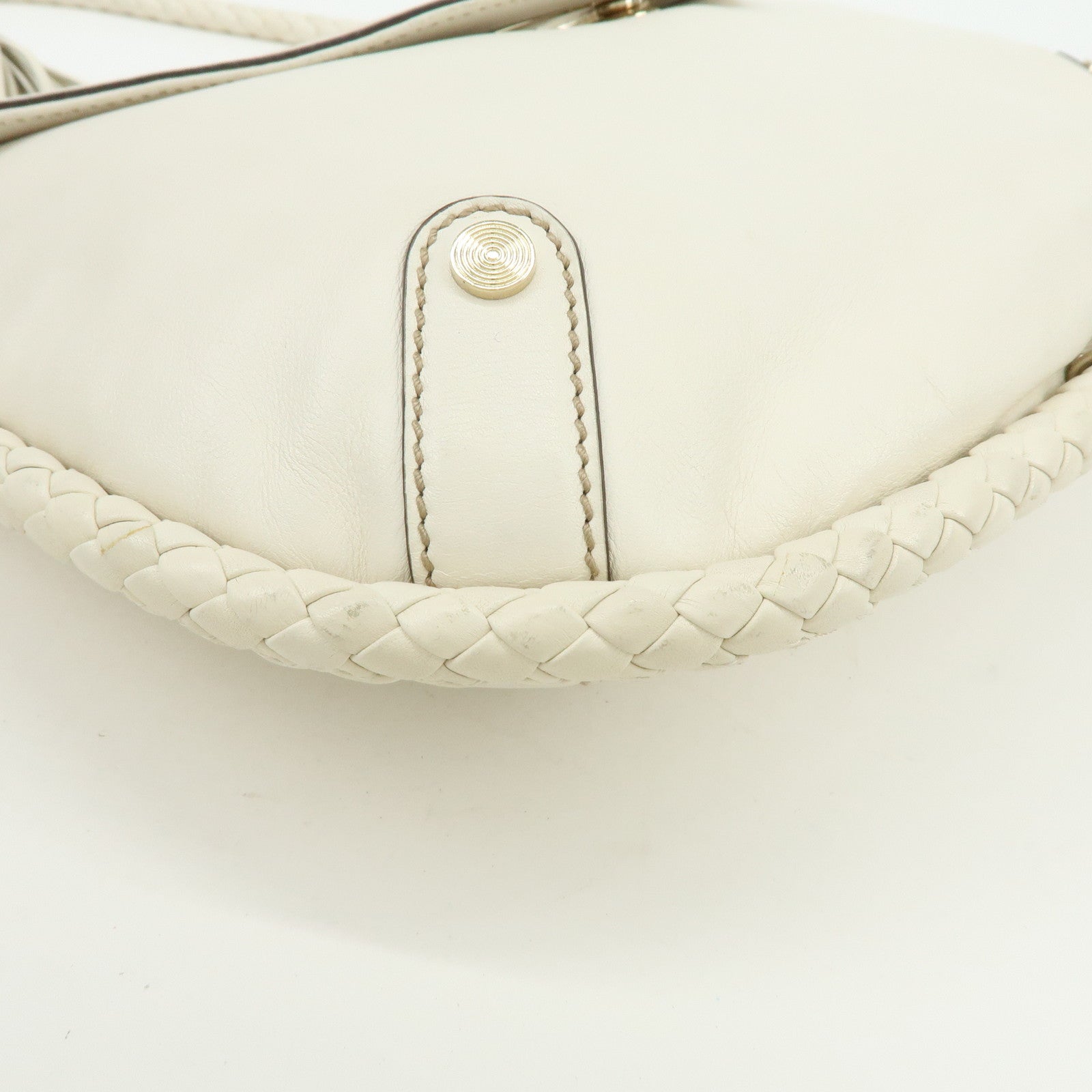 GUCCI Interlocking G Leather Shoulder Bag Ivory 167732