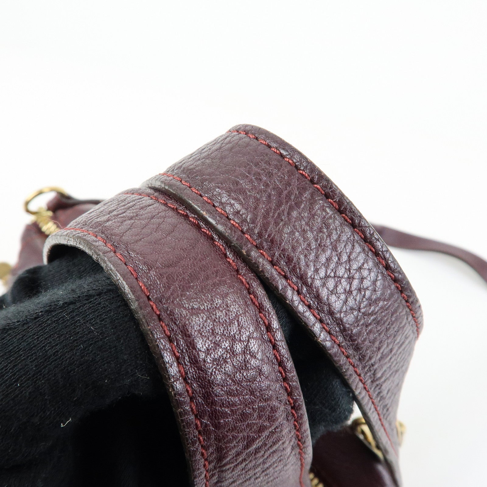 Chloe Paraty Leather 2Way Bag Shoulder Bag Hand Bag Purple