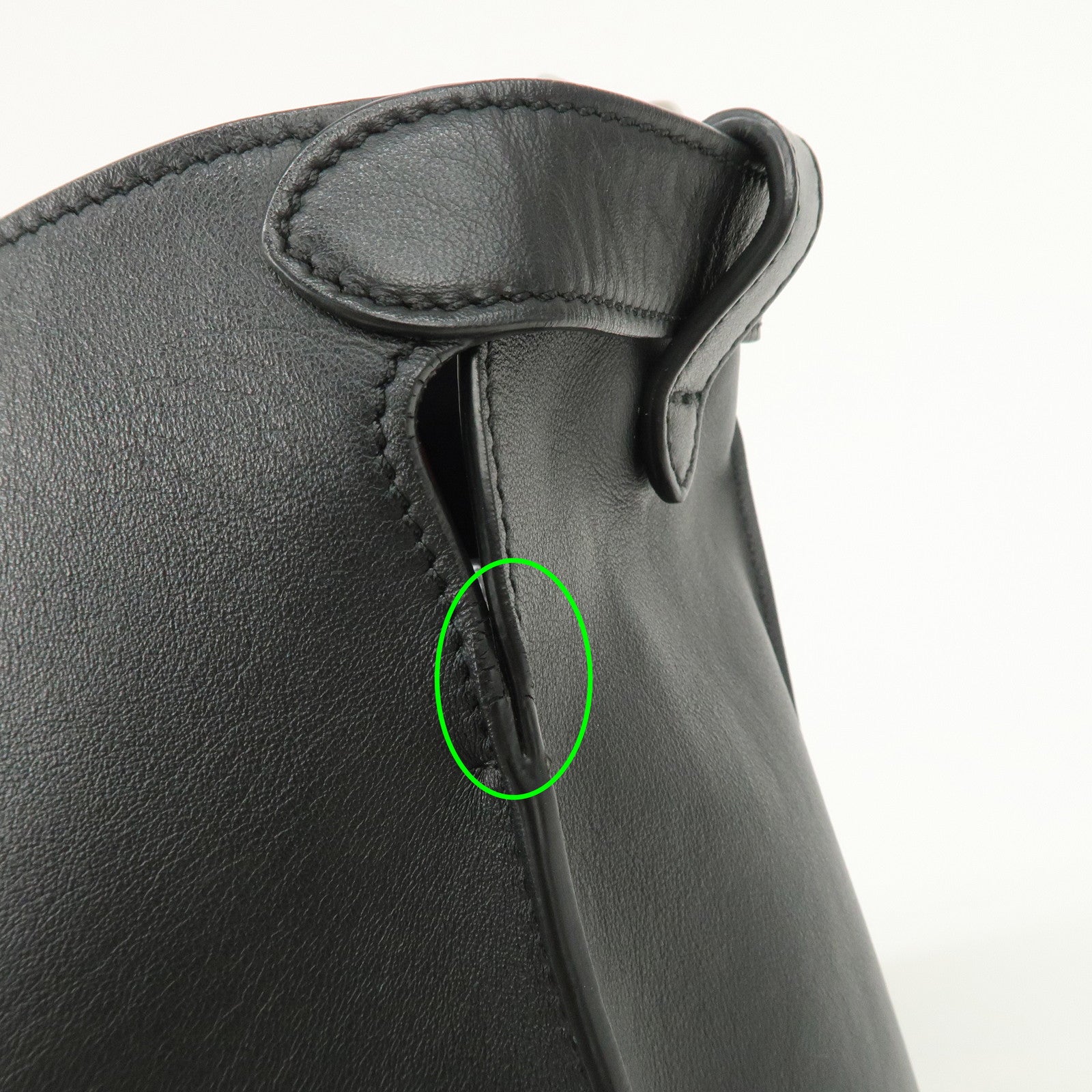 FENDI Peekaboo X-lite Fit Leather 2Way Bag Hand Bag Black Used