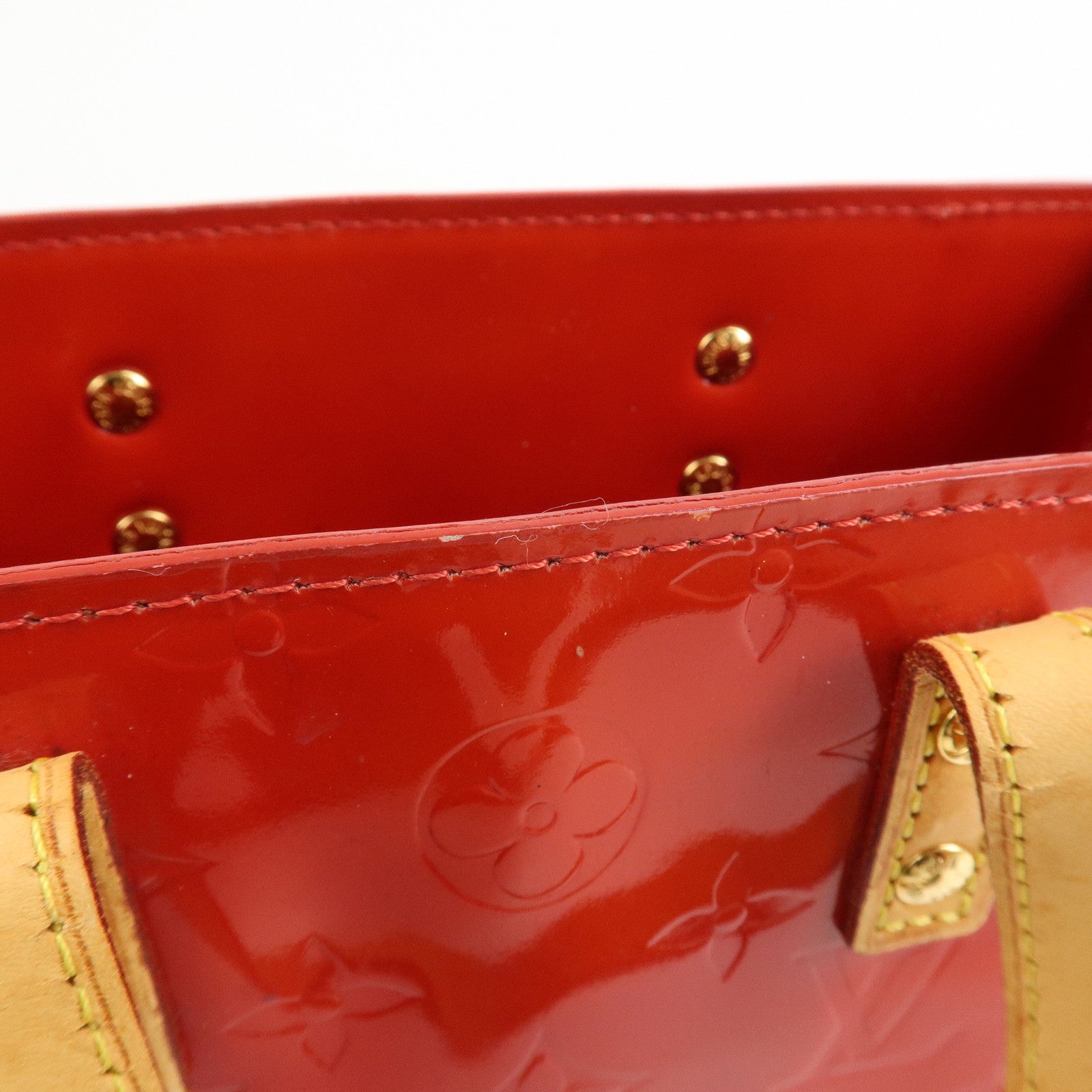 Louis Vuitton Monogram Vernis Lead PM Hand Bag Rouge M91088