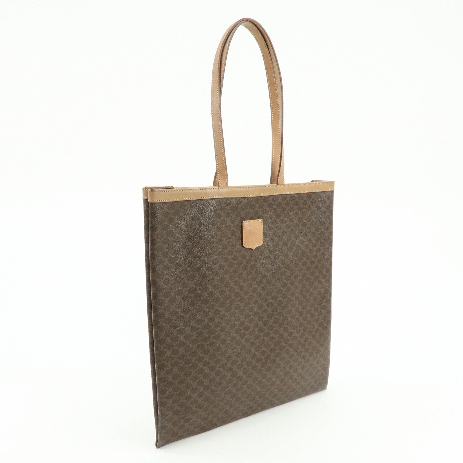 CELINE Macadam PVC Leather Tote Bag Shoulder Bag Brown