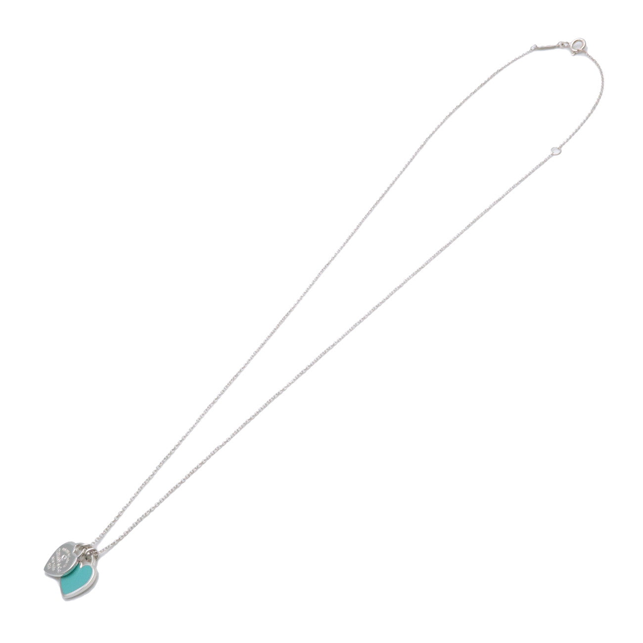 Tiffany & Co Return to Tiffany Mini Double Heart Diamond Necklace Used