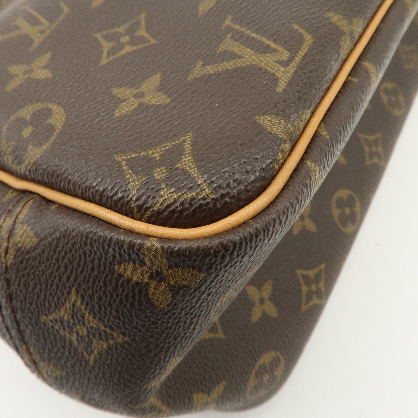 Louis Vuitton Monogram Deauville Hand Bag Brown M47270 Used