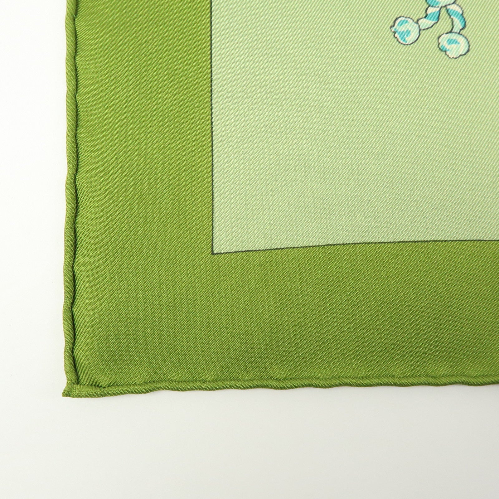 HERMES Carre90 Silk100% Scarf Mon Ami Pierrot Green Yellow Beige