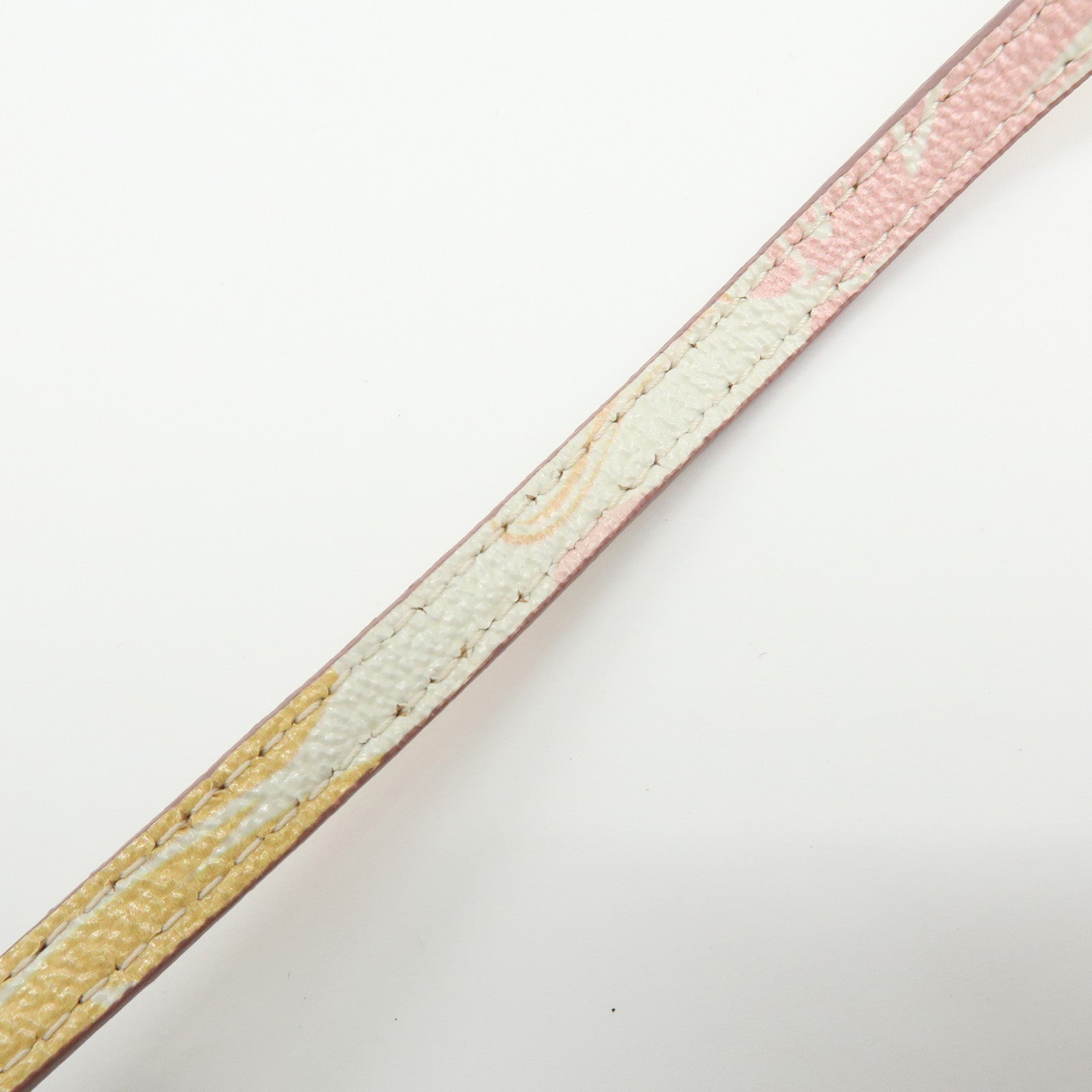 MIU MIU Cat Madras Leather Shoulder Bag Pink Orange White 5NF011