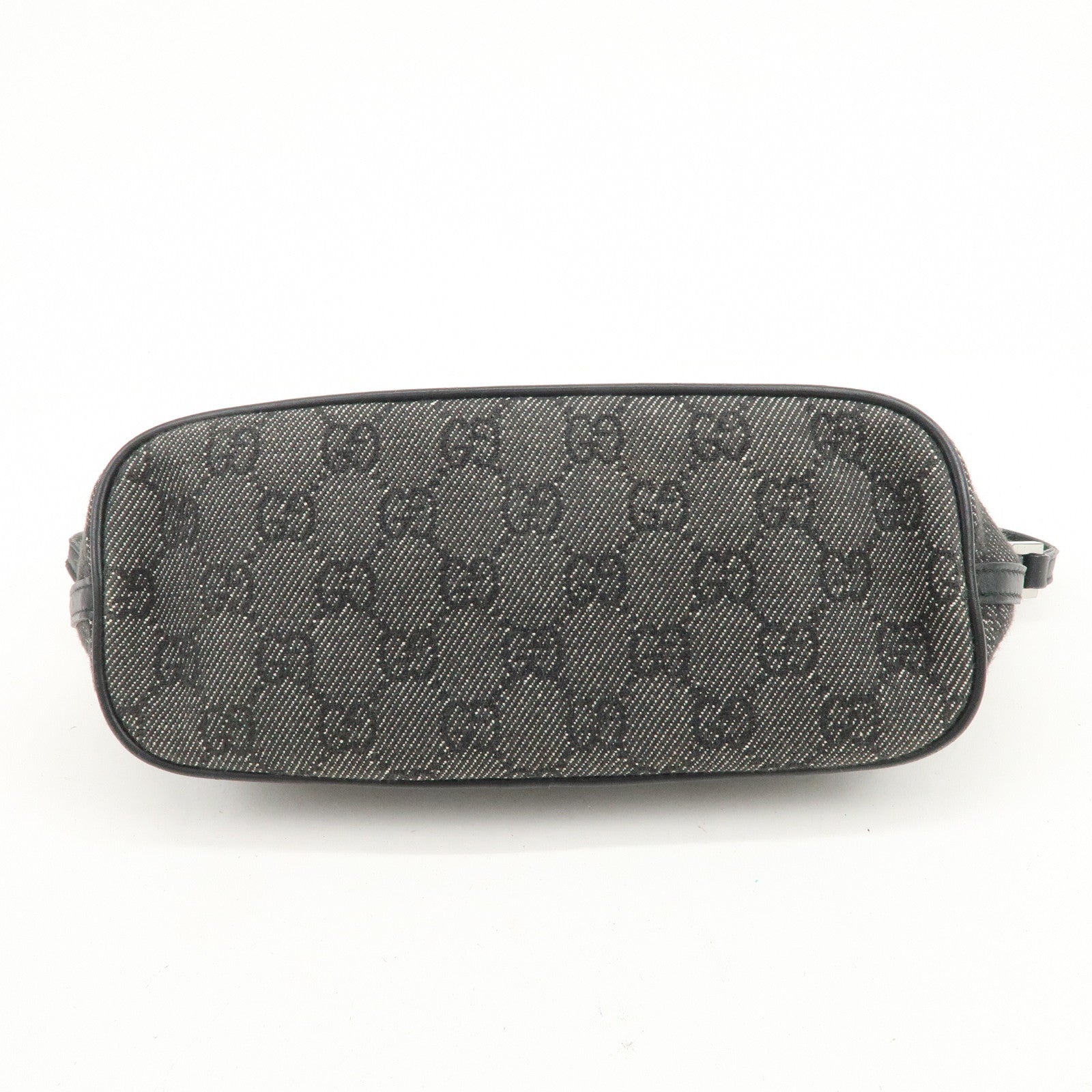 GUCCI Boat Bag GG Canvas Leather Accessory Poach Hand Bag 07198