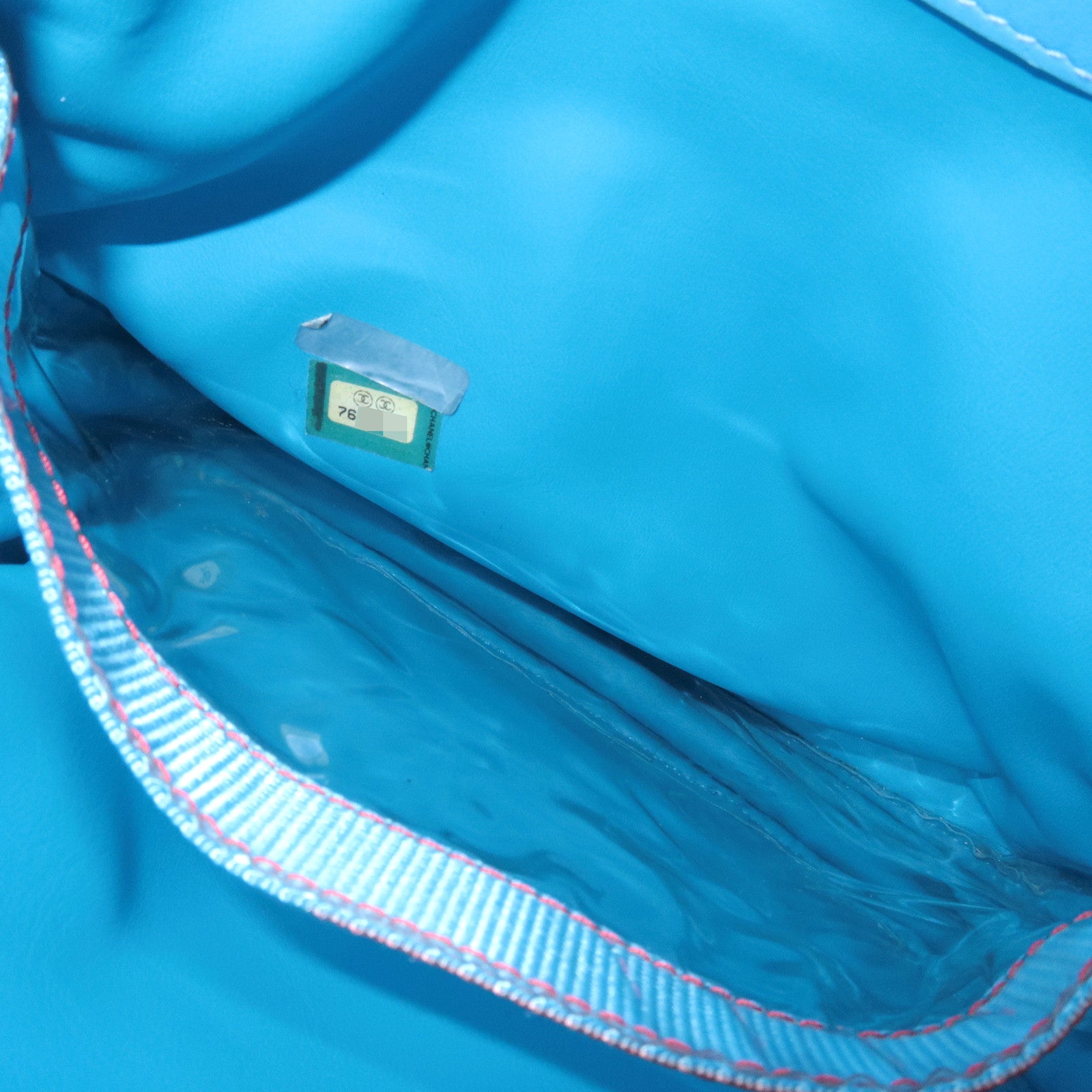 CHANEL Sportsline COCO Mark Nylon Canvas Shoulder Bag Red Blue Used