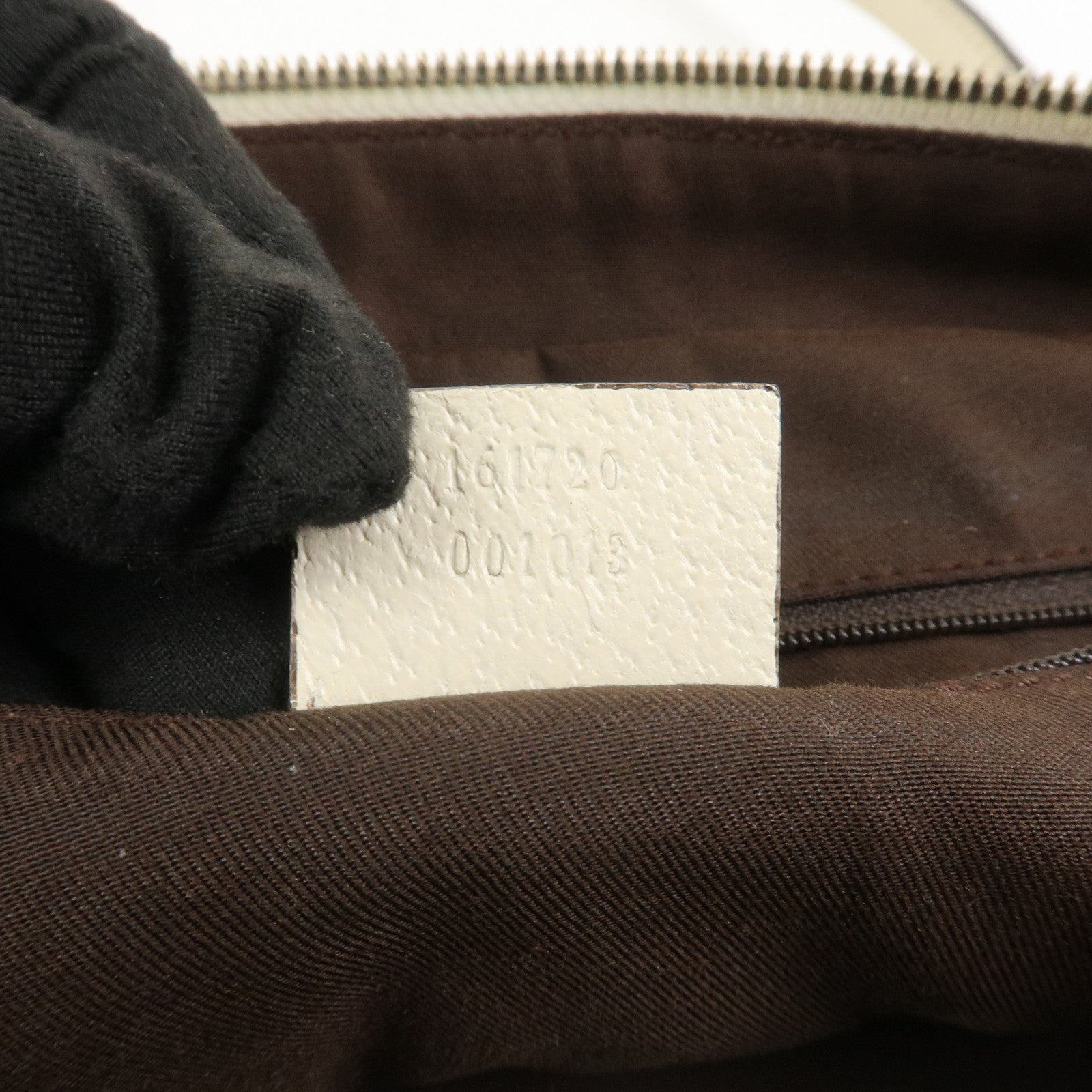 GUCCI Princy Sherry GG Canvas Leather Boston Bag Brown Ivory 161720