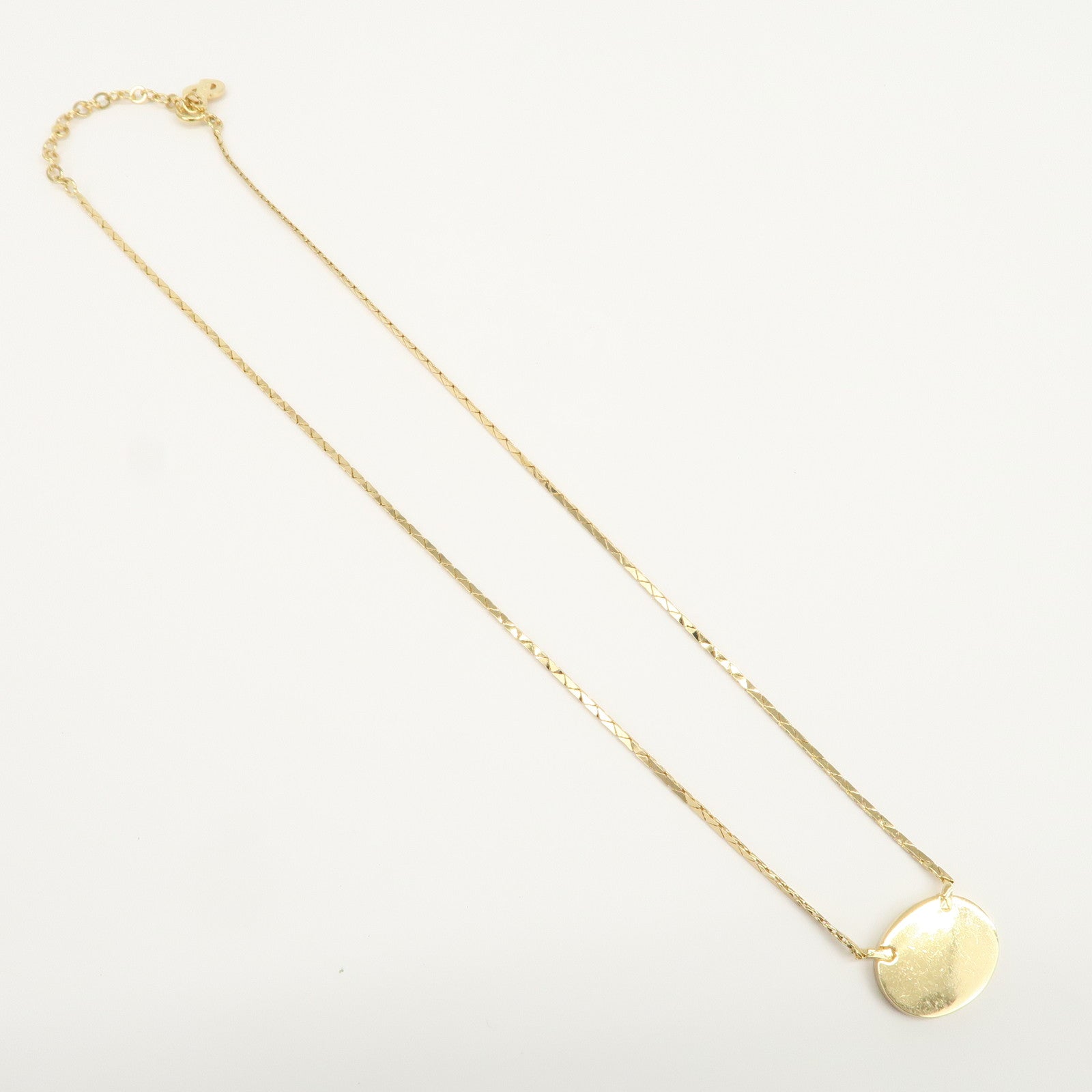 Christian Dior Metal Rhinestone Necklace Choker Gold Black