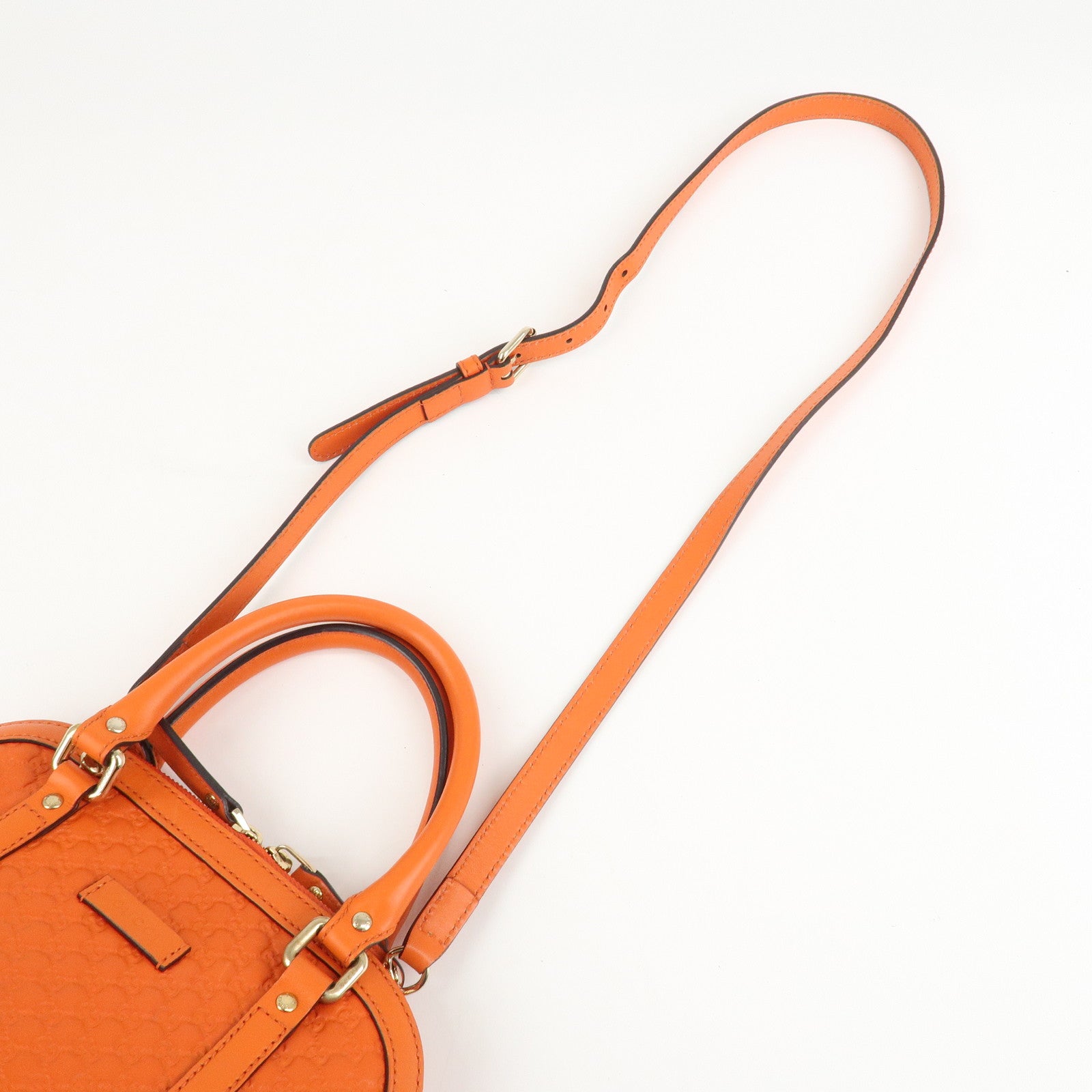 GUCCI Micro Guccissima 2Way Hand Bag Shoulder Bag Orange 449654