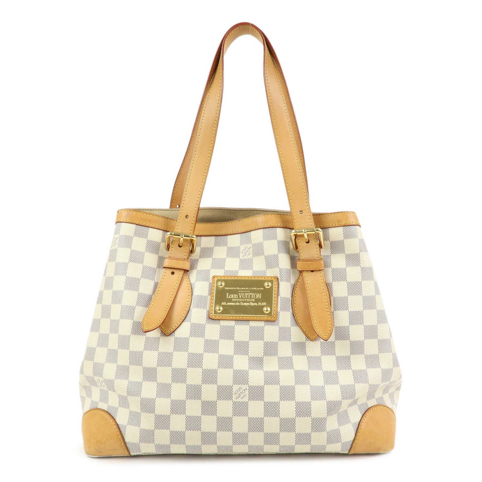 Louis Vuitton Damier Azur Hampstead MM Tote Bag Shoulder Bag N51206
