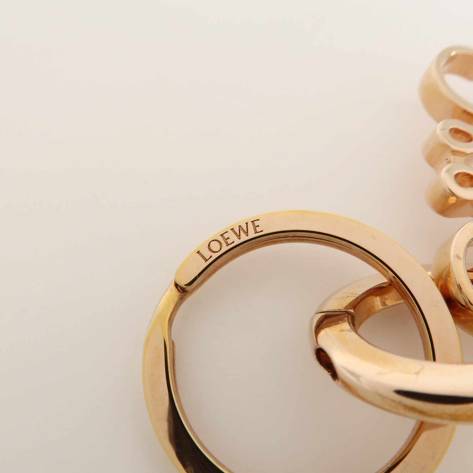 LOEW Anagram Metal Bag Charm Key Chain Gold