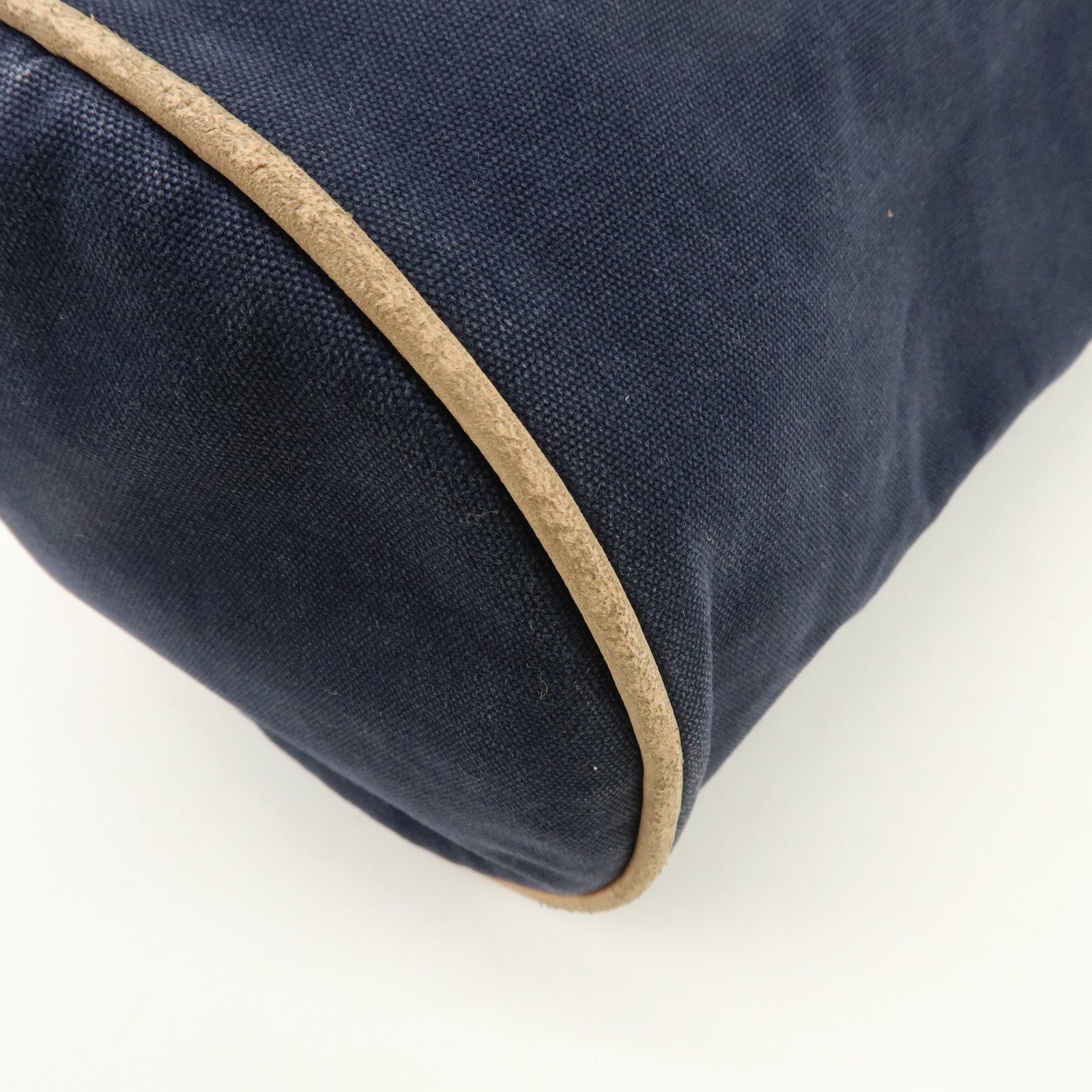 HERMES Canvas Leather Porochon Mimil PM Drawstring Shoulder Bag