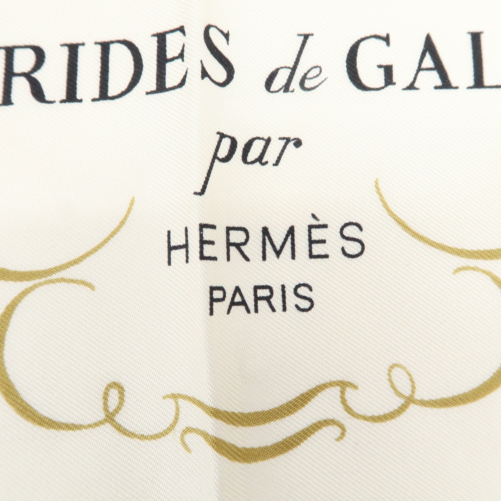 HERMES Carre 90 Silk 100% Scarf BRIDES DE GALA White Blue