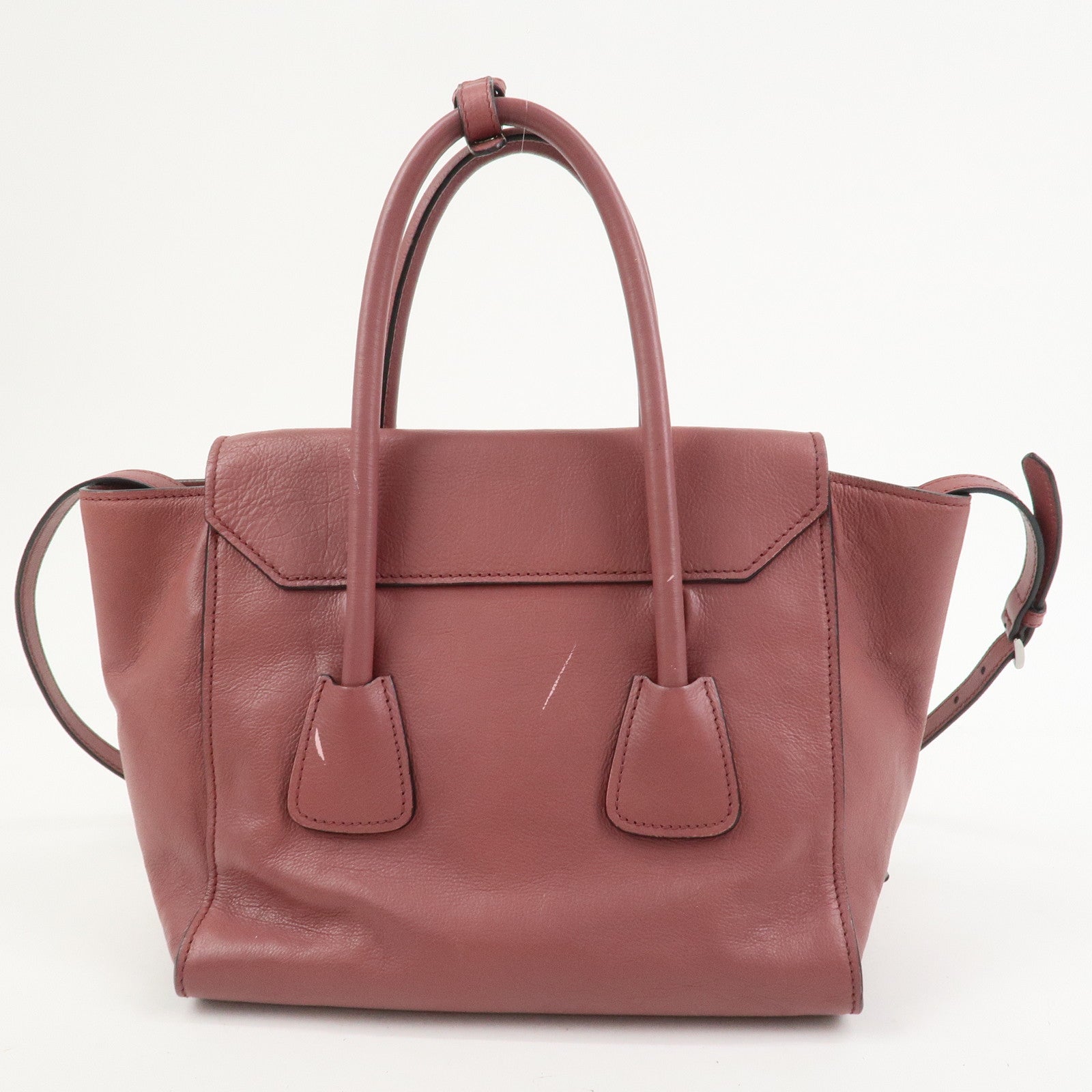 PRADA Logo Leather 2Way Bag Hand Bag Shoulder Bag Pink BN2665