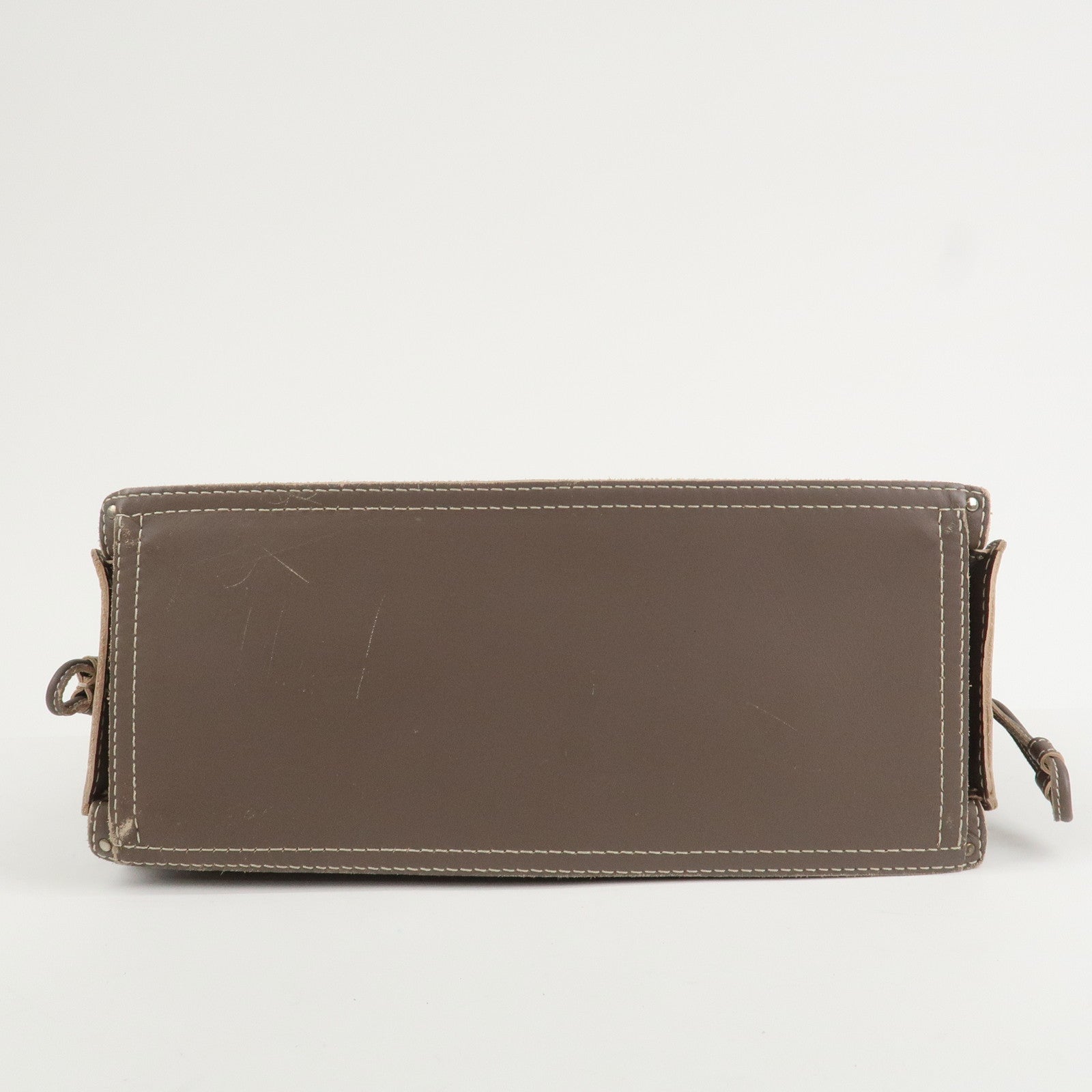 LOEWE Anagram Leather Shopper Tote Bag Shoulder Bag Brown
