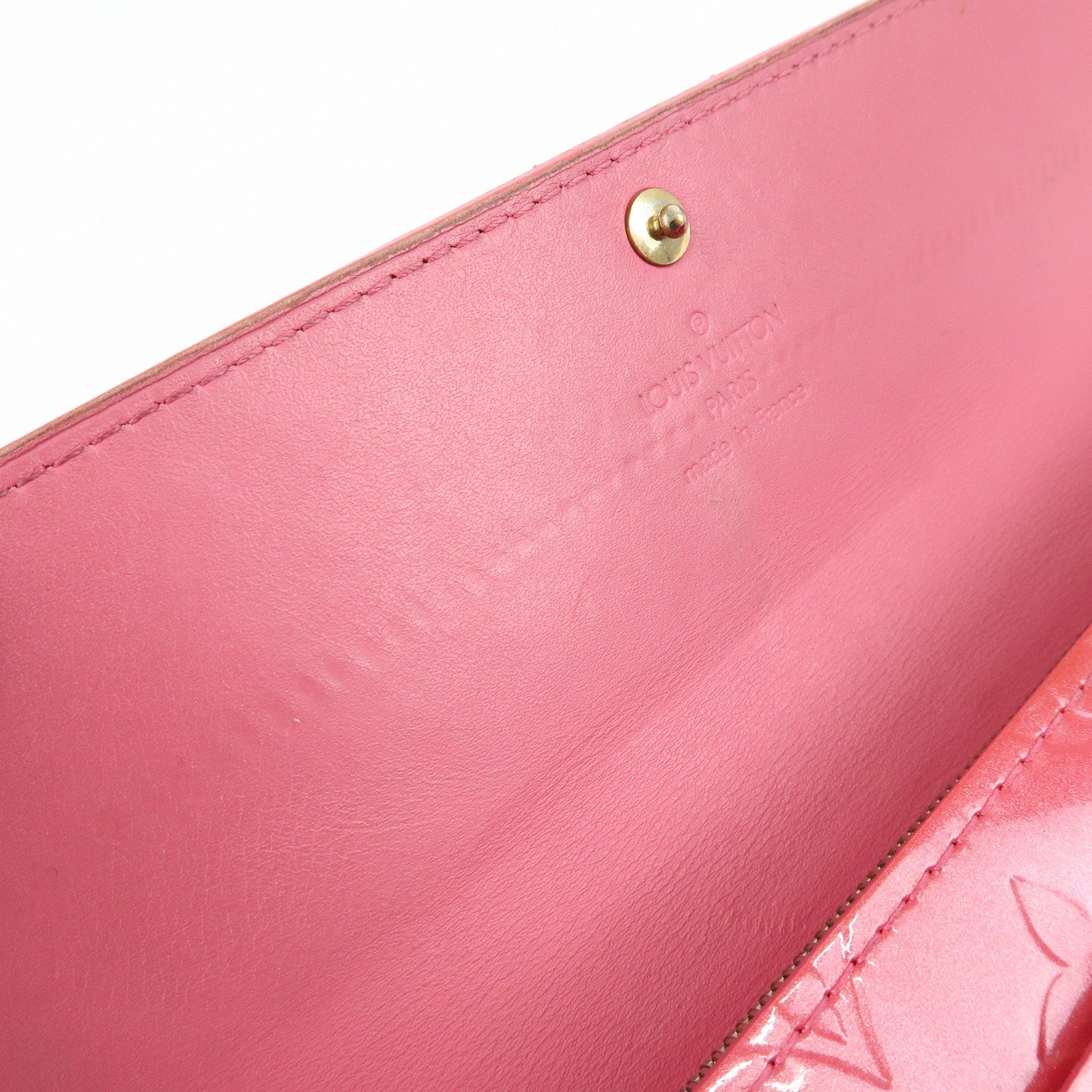 Louis Vuitton Vernis Porte‑Feuille Sarah Long Wallet Pink M9140F