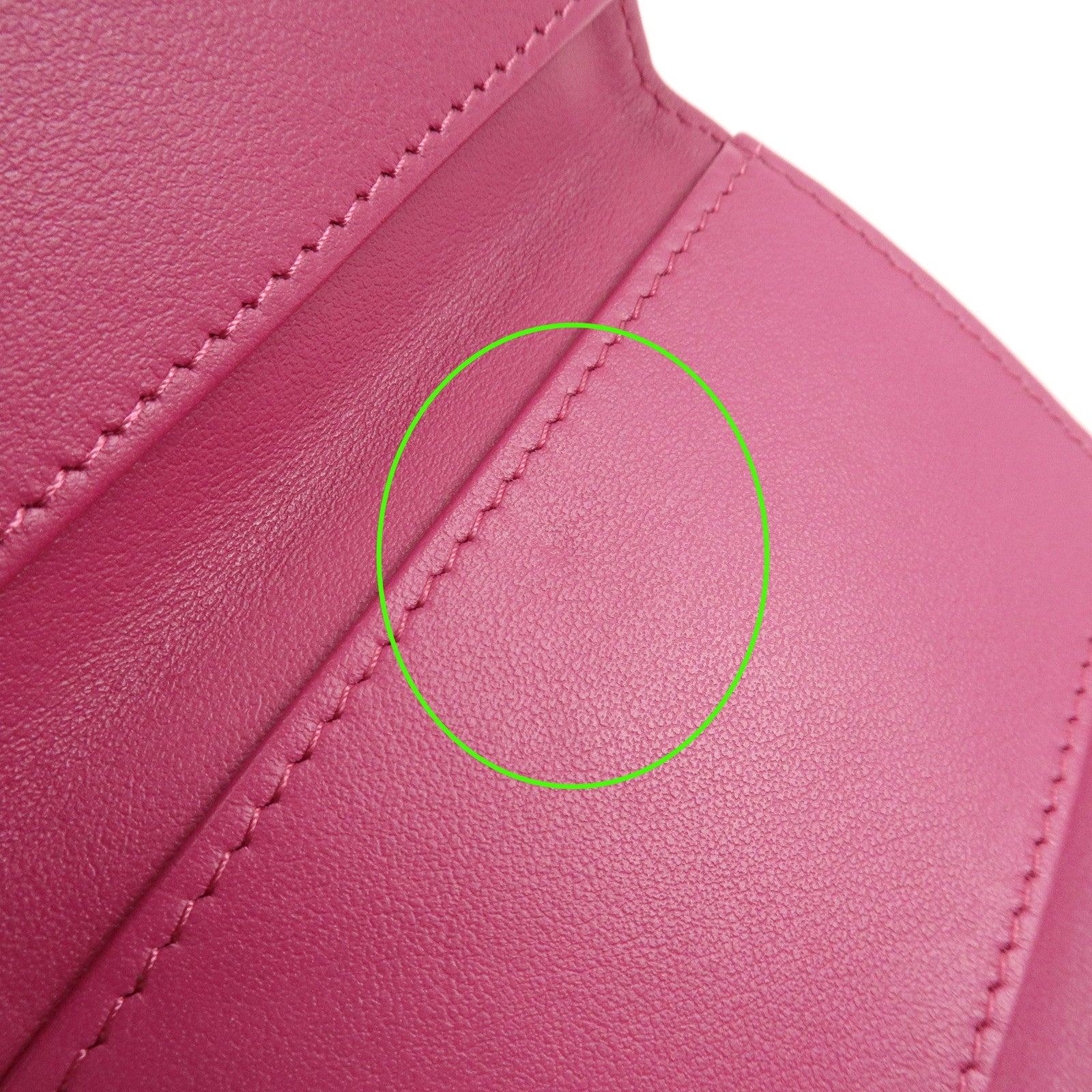 CHANEL COCO Mark Lamb Skin Tri-fold Compact Wallet Pink