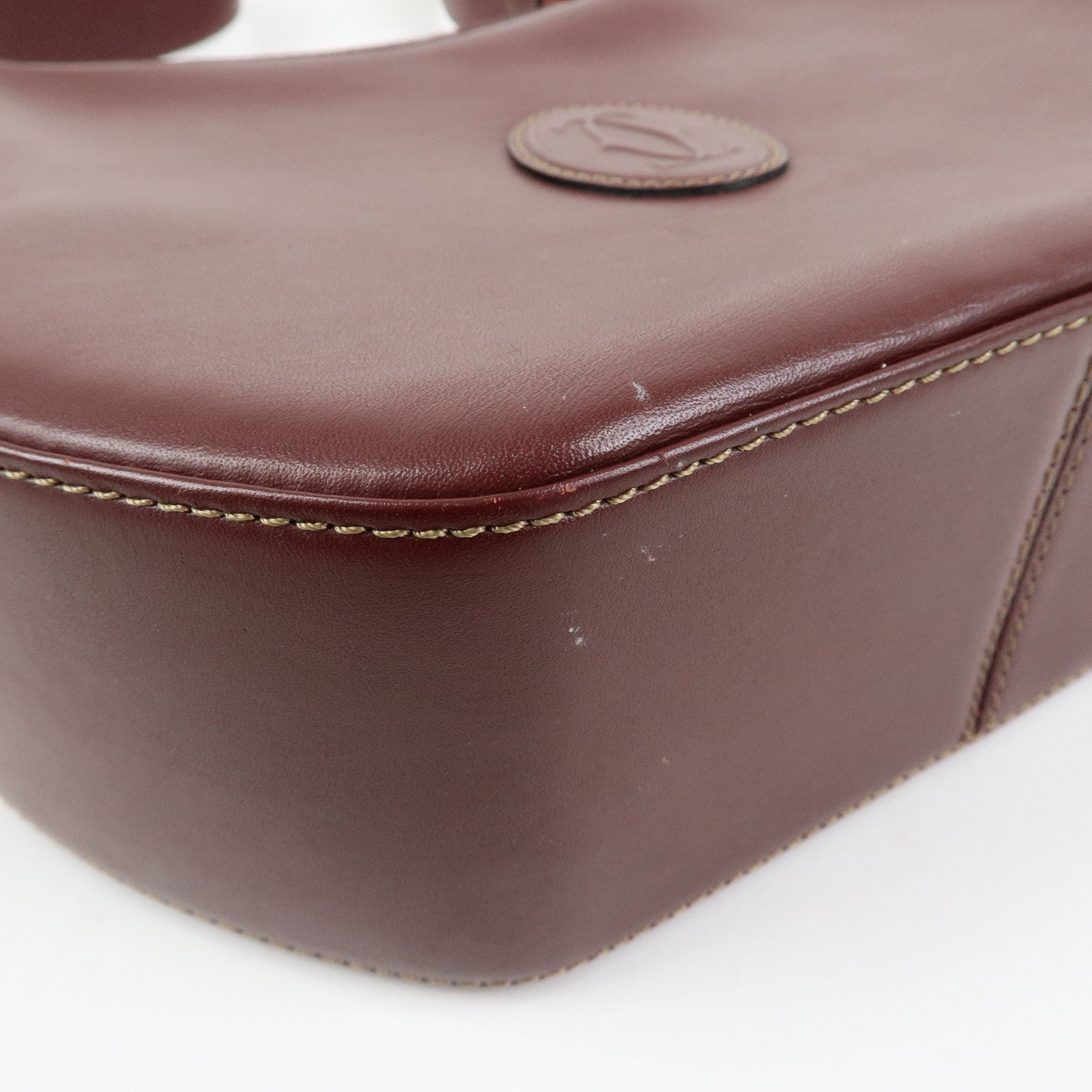 Cartier Must de Cartier Leather Shoulder Bag Hand Bag Bordeaux