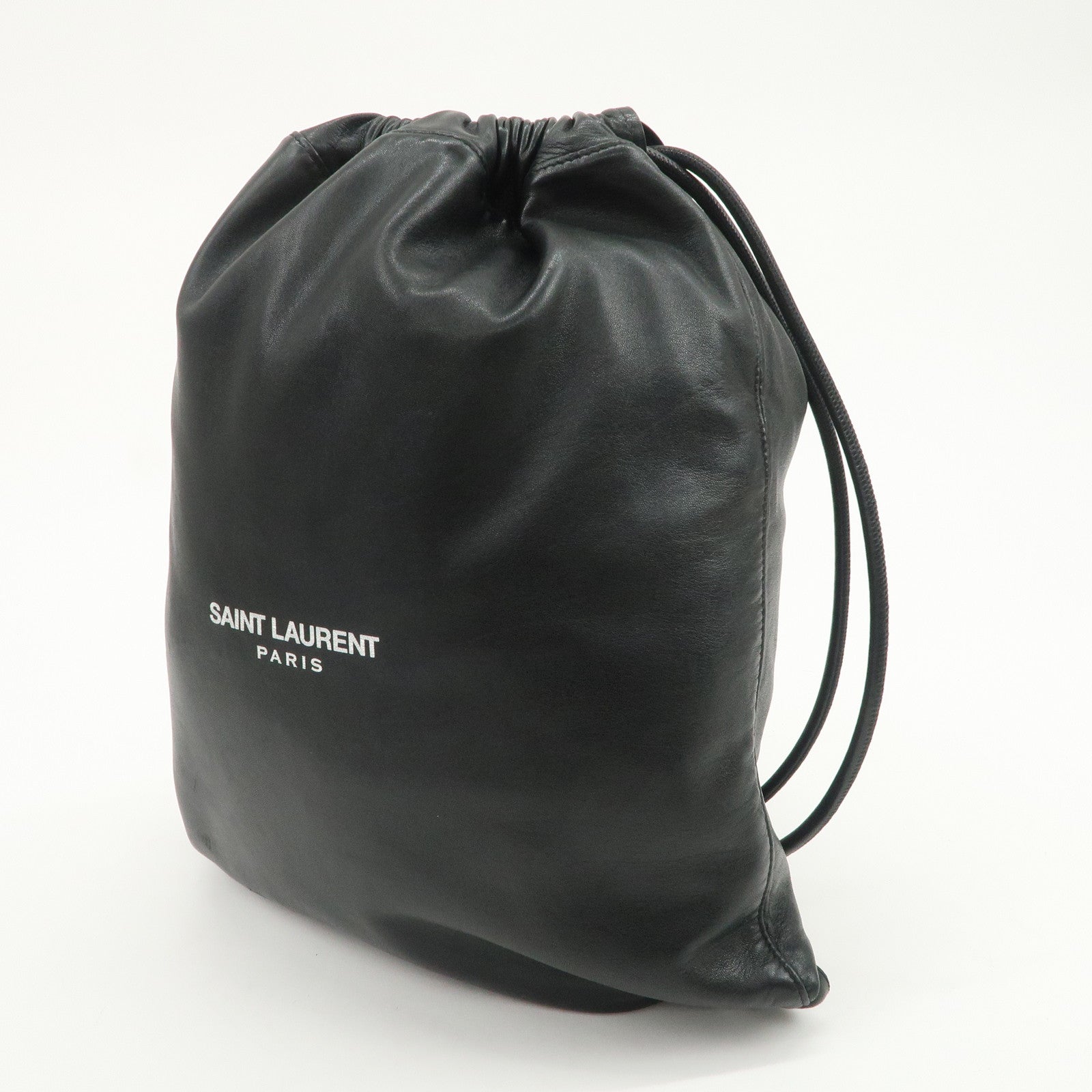 SAINT LAURENT PARIS TEDDY Lambskin Drawstring Backpack 553919