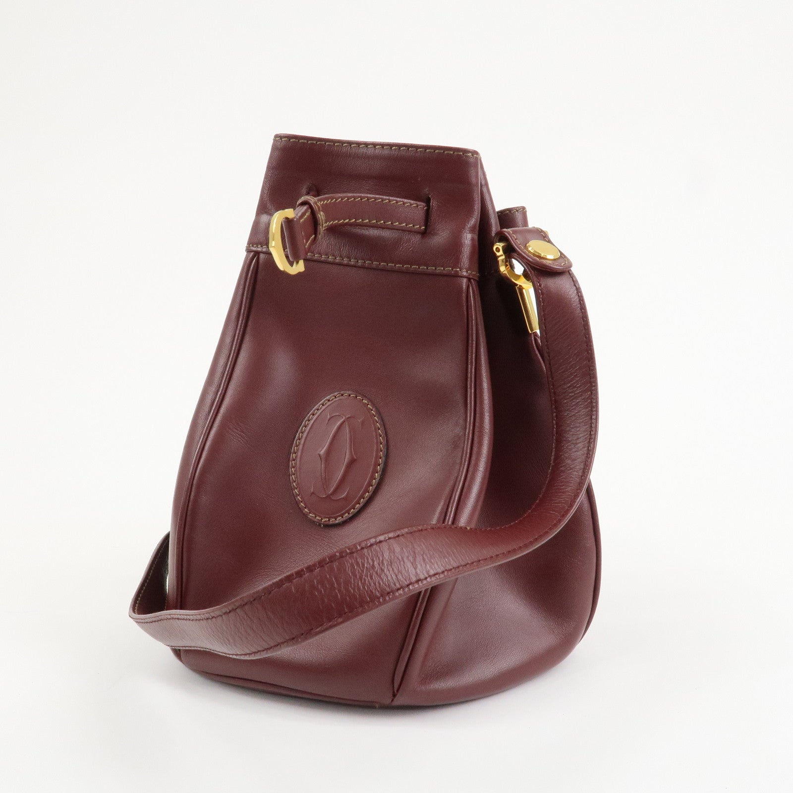 Cartier Must Line Calf Leather Shoulder Bag Bordeaux