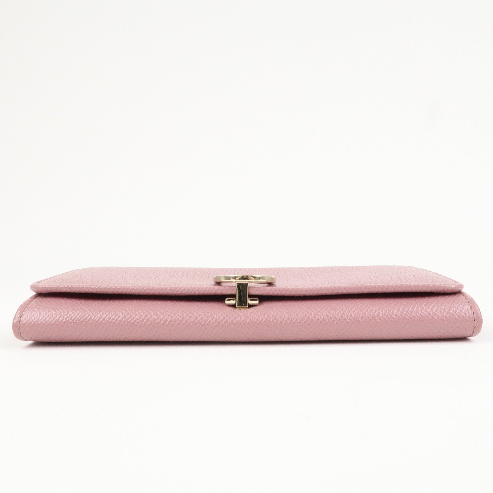 BVLGARI Logo Leather Bi-Fold Long Wallet Light Purple