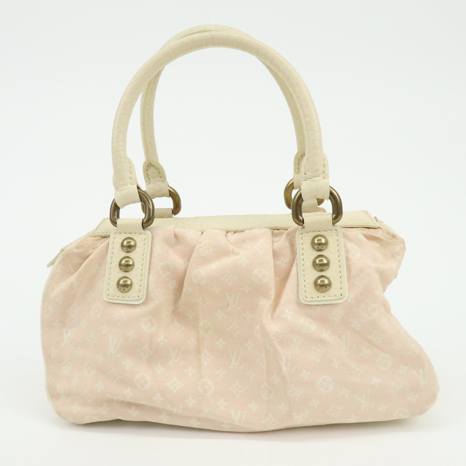 Louis Vuitton Monogram Mini Lin Trapes PM Hand Bag Rose M40062