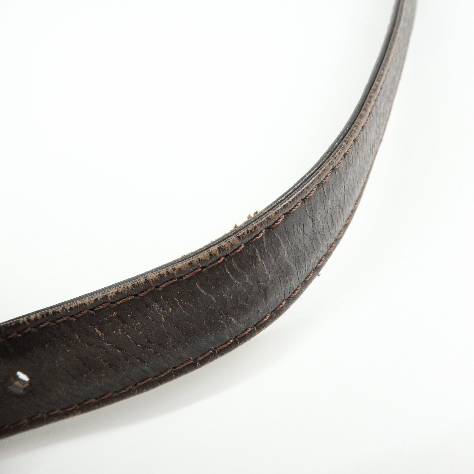 FENDI Mamma Baguette Zucca Wool Leather Shoulder Bag Brown 26325