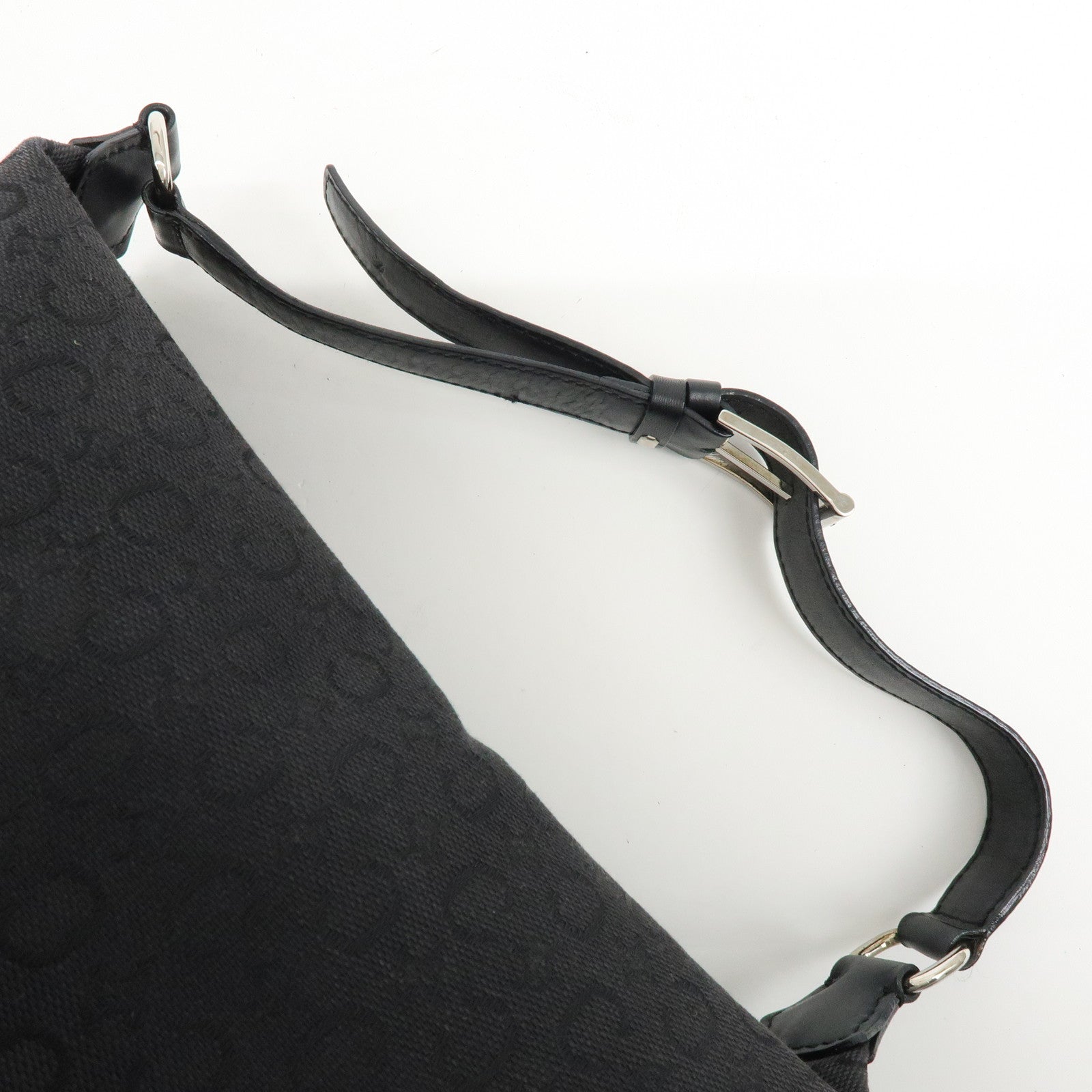 CELINE C Macadam Canvas Leather Hand Bag Shoulder Bag Black