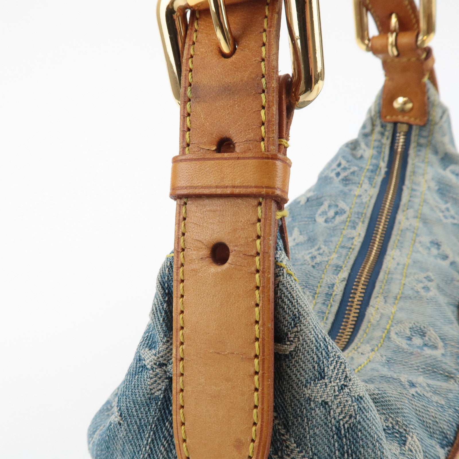 Louis Vuitton Monogram Denim Baggy PM 2Way Shoulder Bag M95049 Used