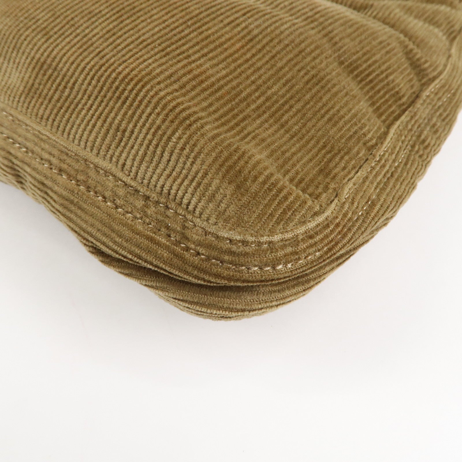 FENDI Mamma Baguette Corduroy Shoulder Bag Brown 26569 Used