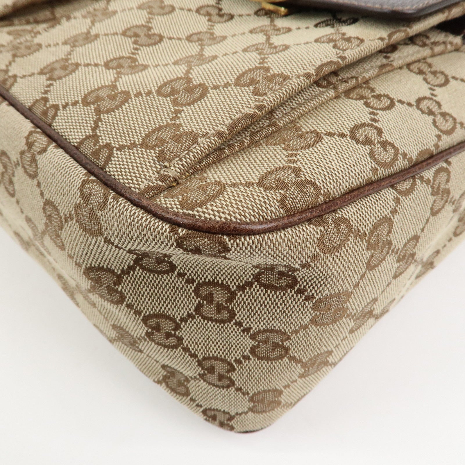 GUCCI Front Pocket Shoulder Bag Hand Bag Brown 153025