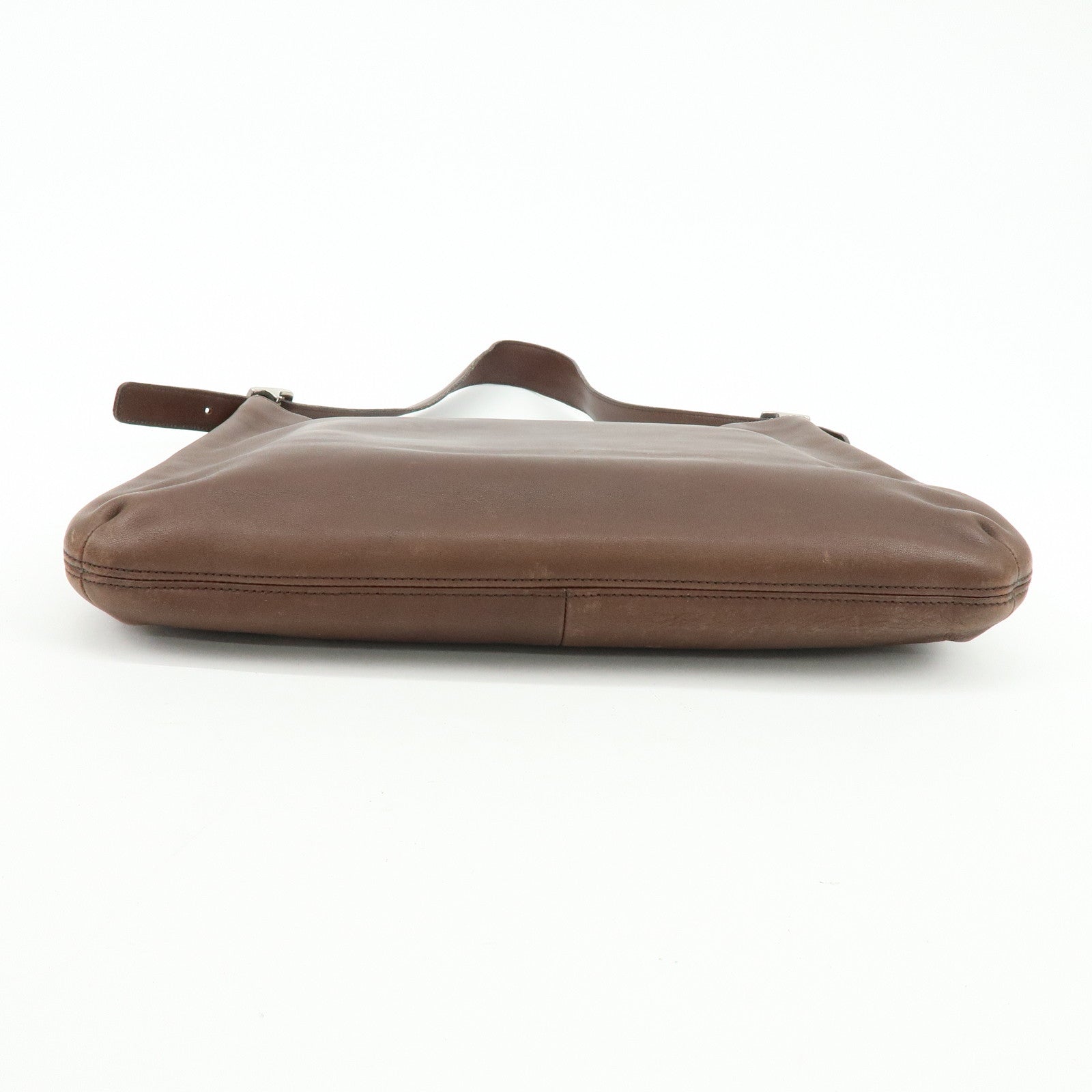 COACH Set of 2 Wool Leather Shoulder Bag Hand Bag Gray Brown