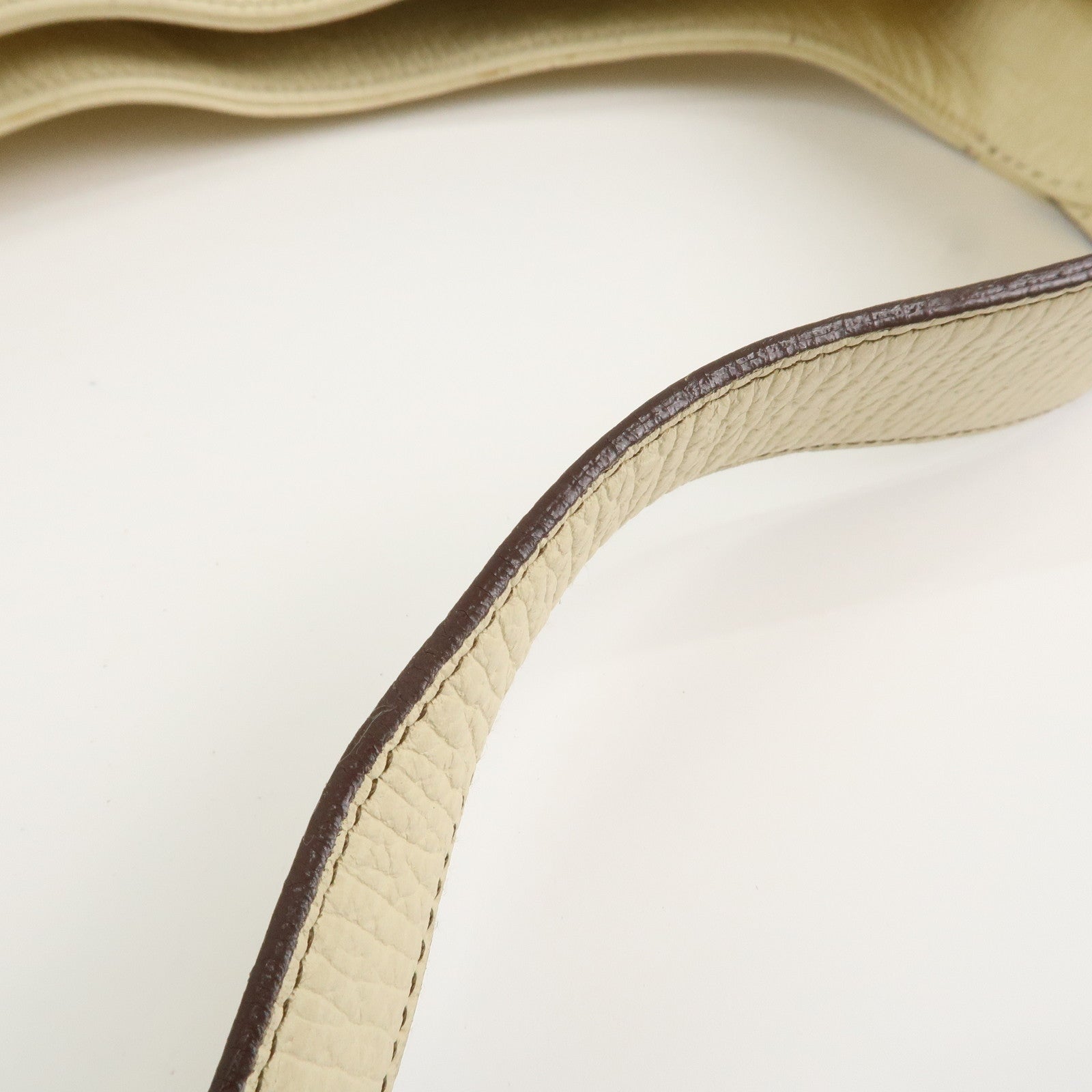 LOEWE Logo Leather Shoulder Bag Hand Bag Ivory