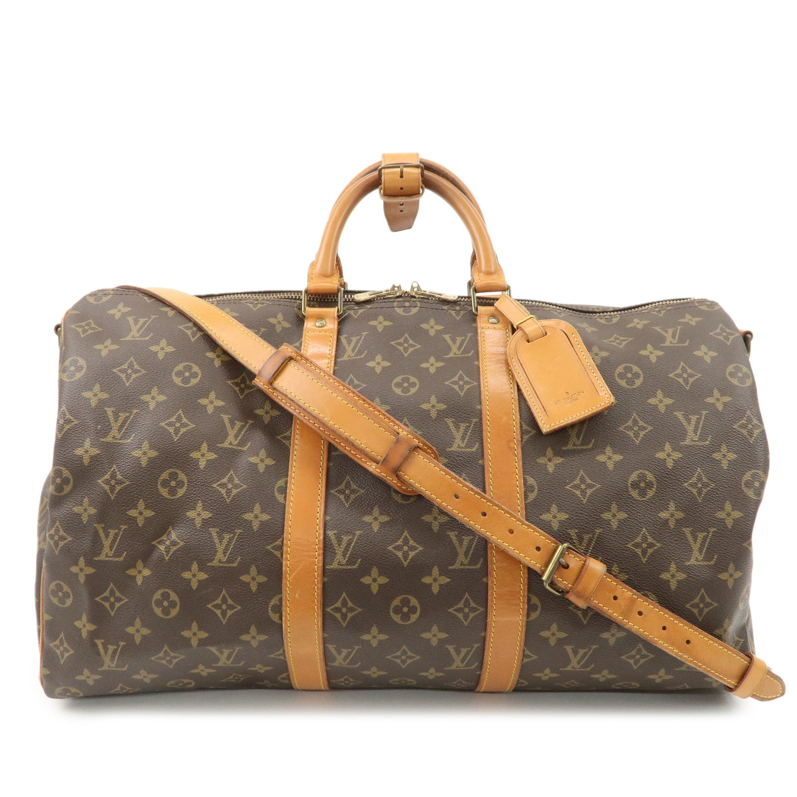 Louis Vuitton Monogram Keep All 50 Boston Bag Brown M41416 Used