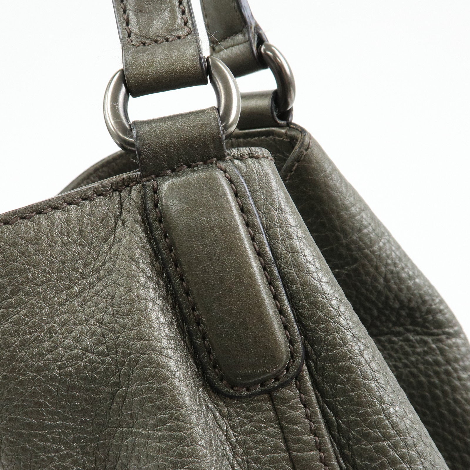 GUCCI SOHO Interlocking G Leather Tote Bag Hand Bag Silver 282309